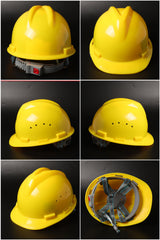 New V216 Button-Adjust Hard Hat - V-Ridge PP/PE Safety Helmet