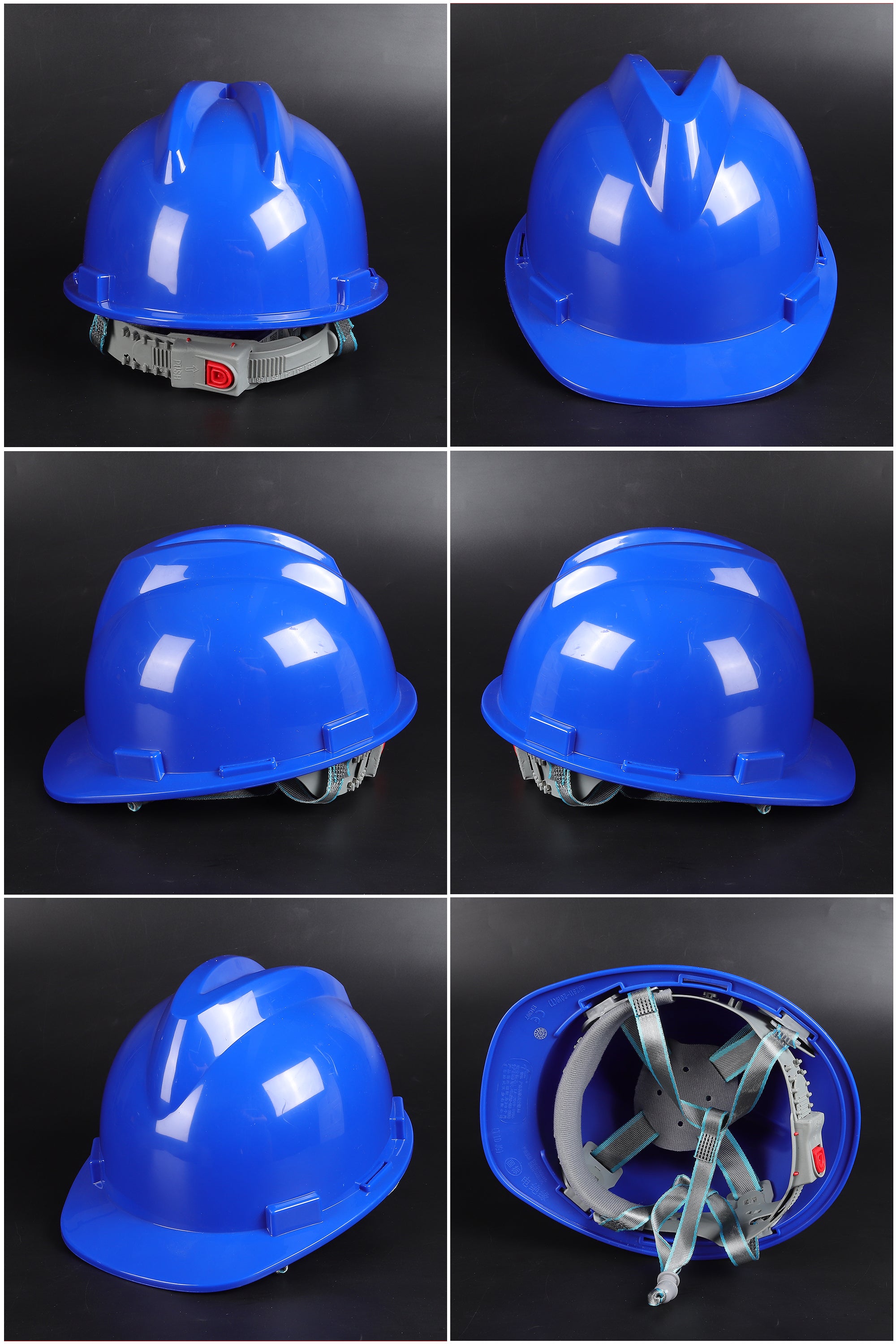 A4 Button-Adjust Hard Hat - ABS Ribbed Cap-Style Safety Helmet