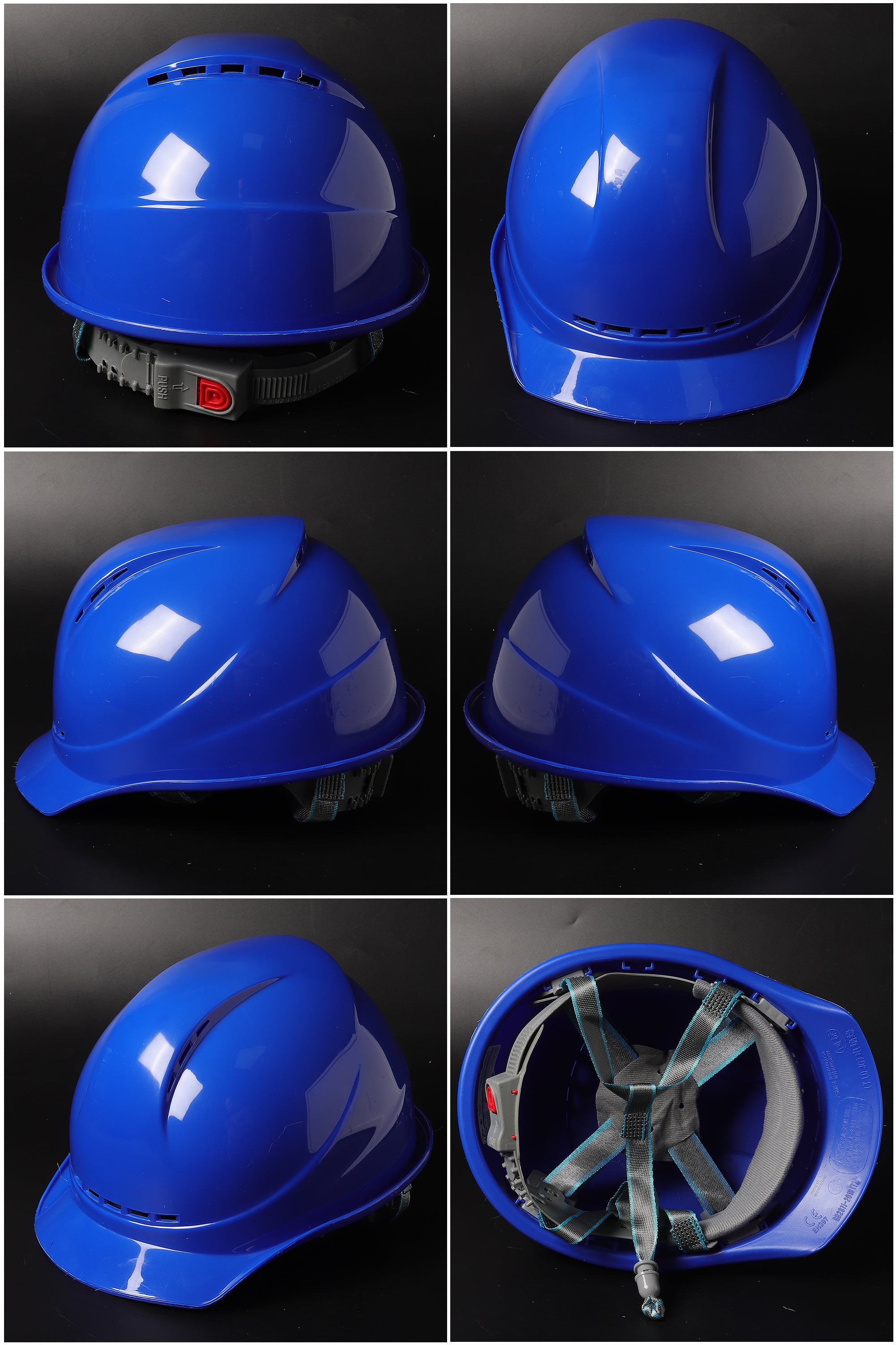 589 Button-Adjust Hard Hat - Vented ABS Safety Helmet