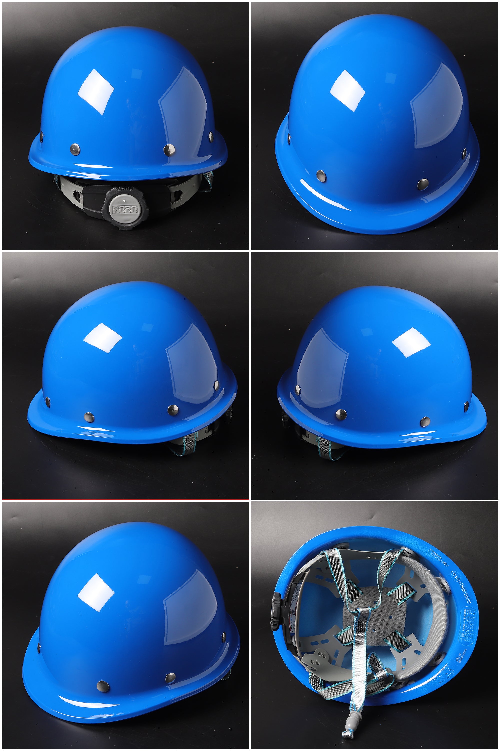 Steel-Rivet Ratchet Hard Hat - Round-Crown SMC Helmet
