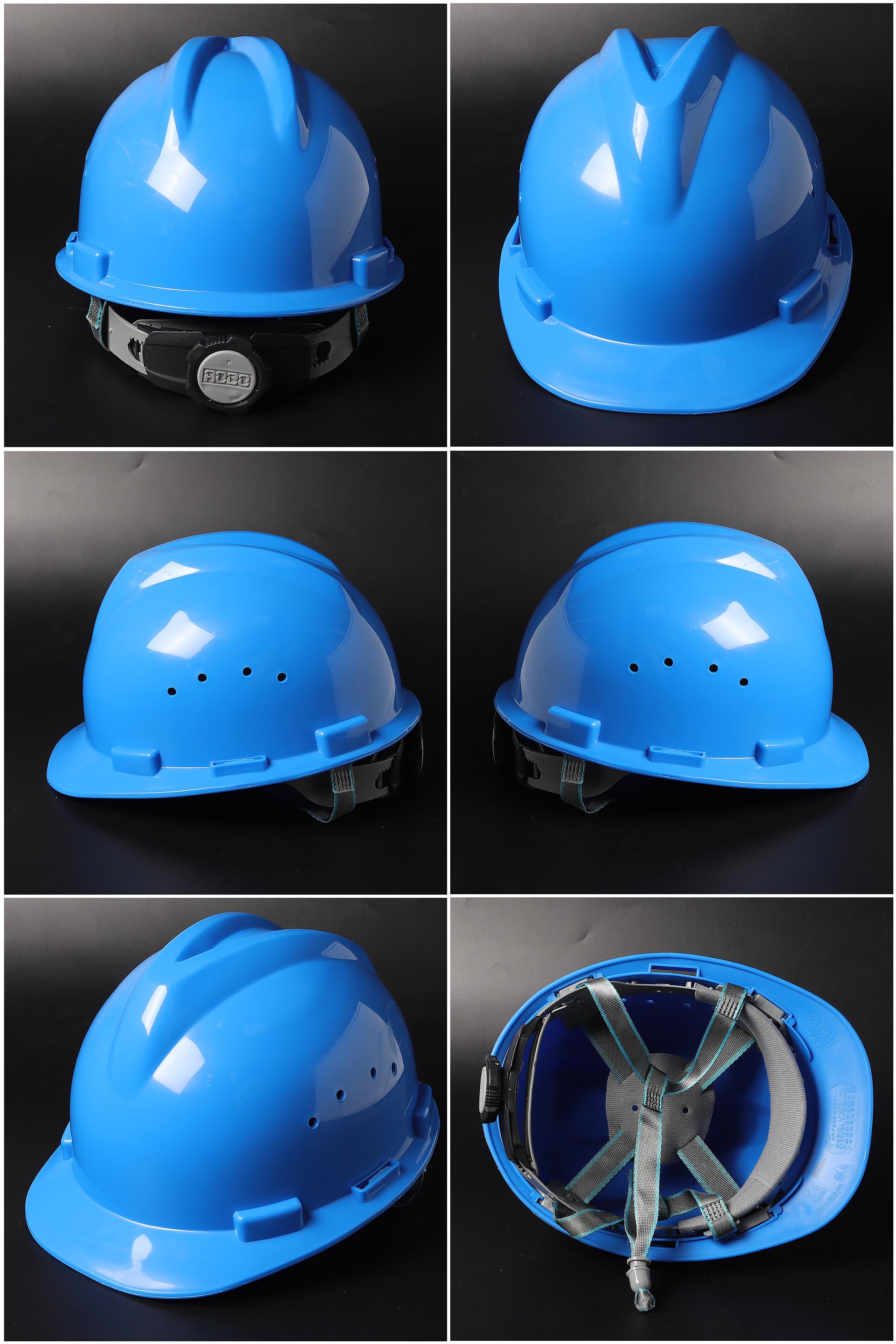 New V216 Ratchet Hard Hat - V-Ridge PP/PE Safety Helmet