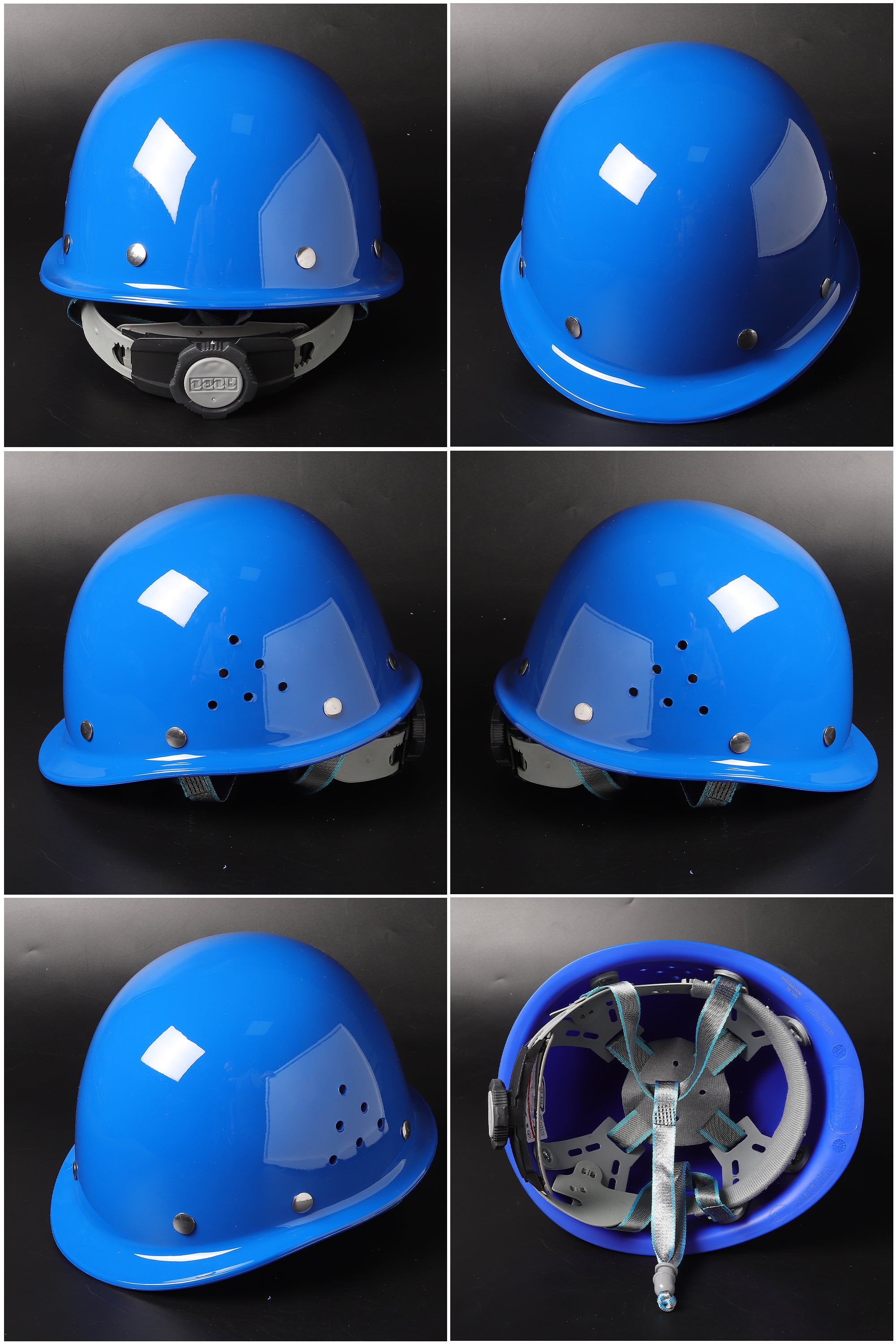 Steel-Rivet G Ratchet Hard Hat - Vented Round-Crown PP/PE Helmet
