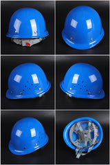 Steel-Rivet W Button-Adjust Hard Hat - Round-Crown PP/PE Helmet