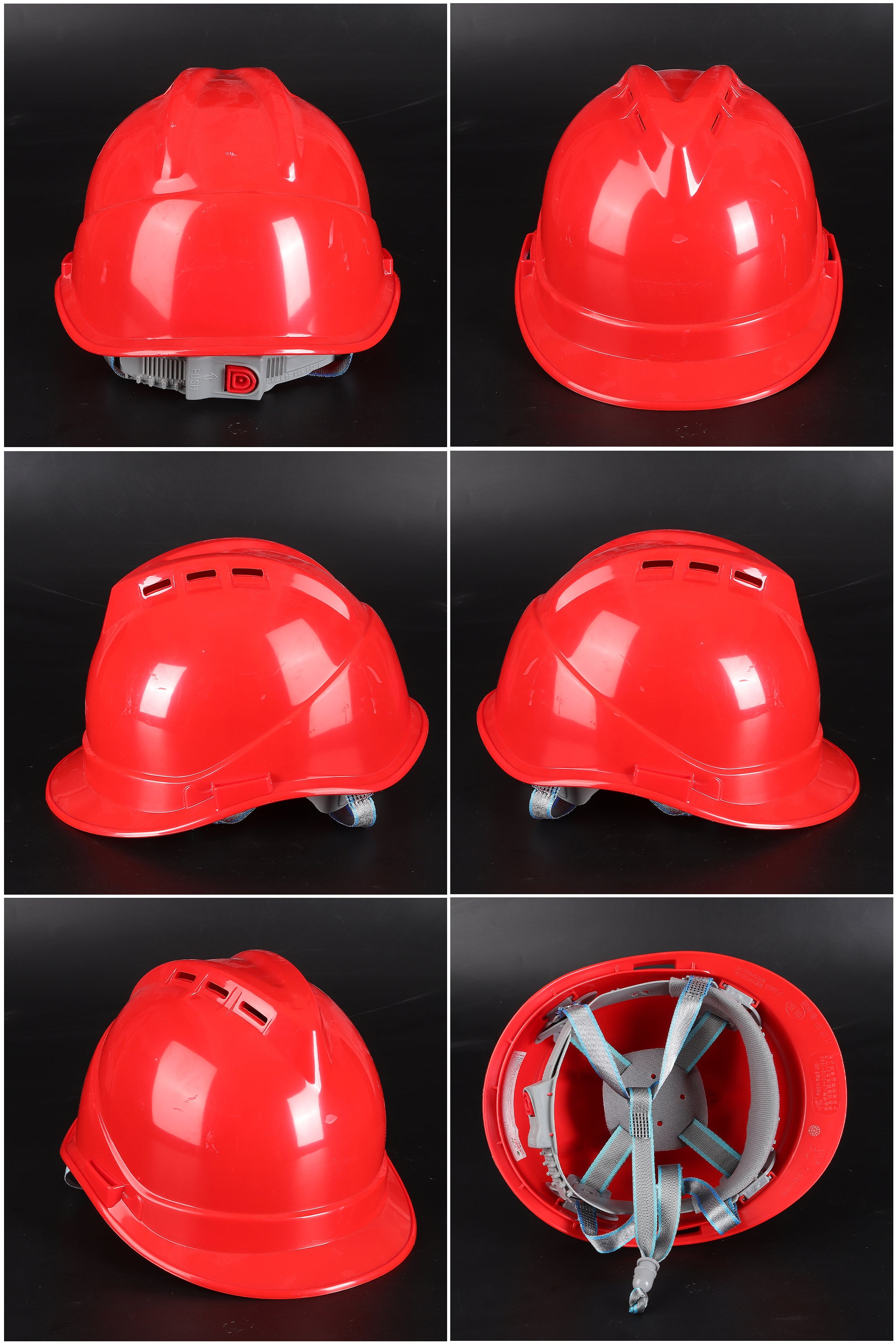 358ABS Button-Adjust Hard Hat - Vented ABS Safety Helmet