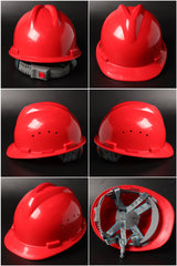 New V216 Button-Adjust Hard Hat - V-Ridge PP/PE Safety Helmet