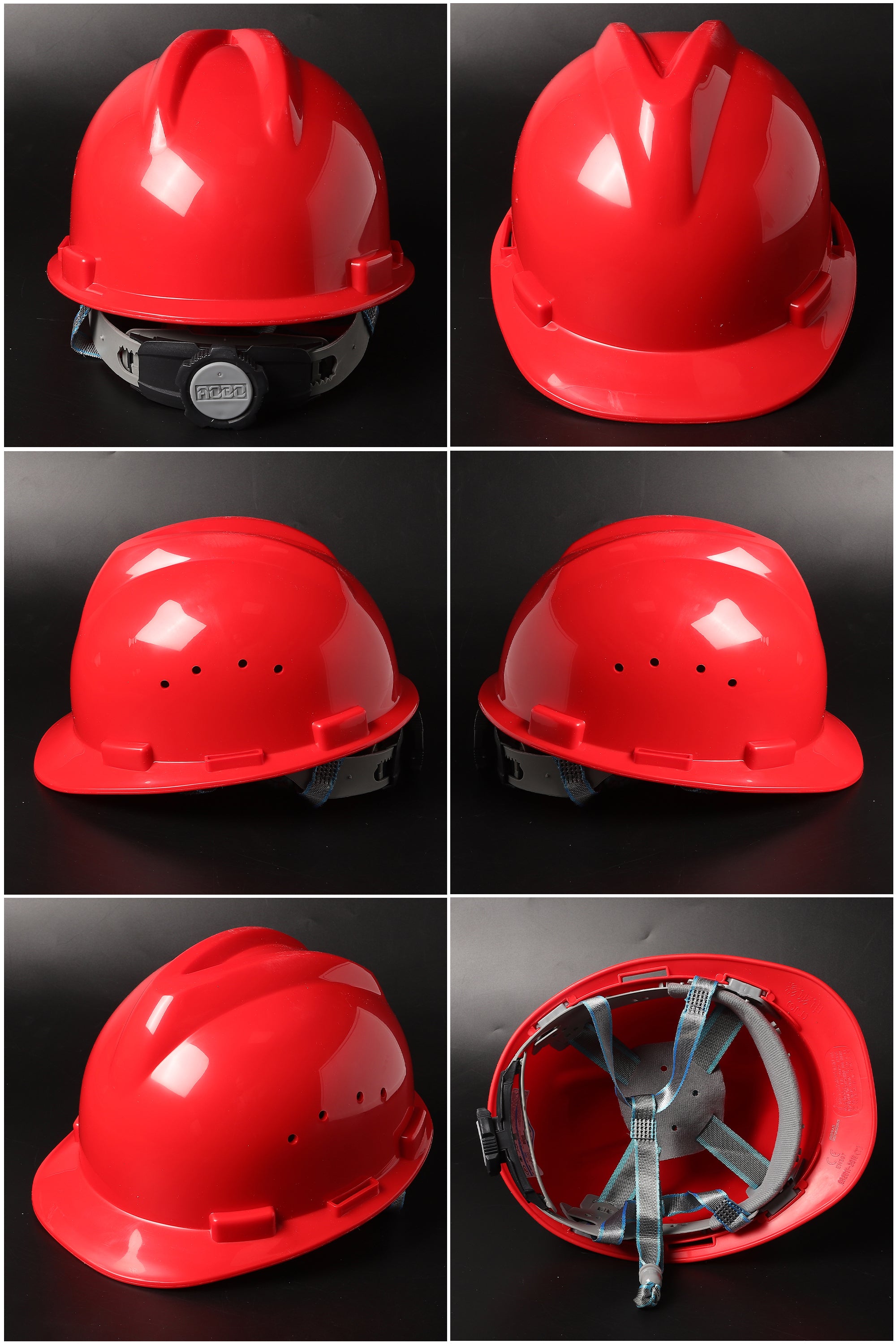 New V216 Ratchet Hard Hat - V-Ridge PP/PE Safety Helmet