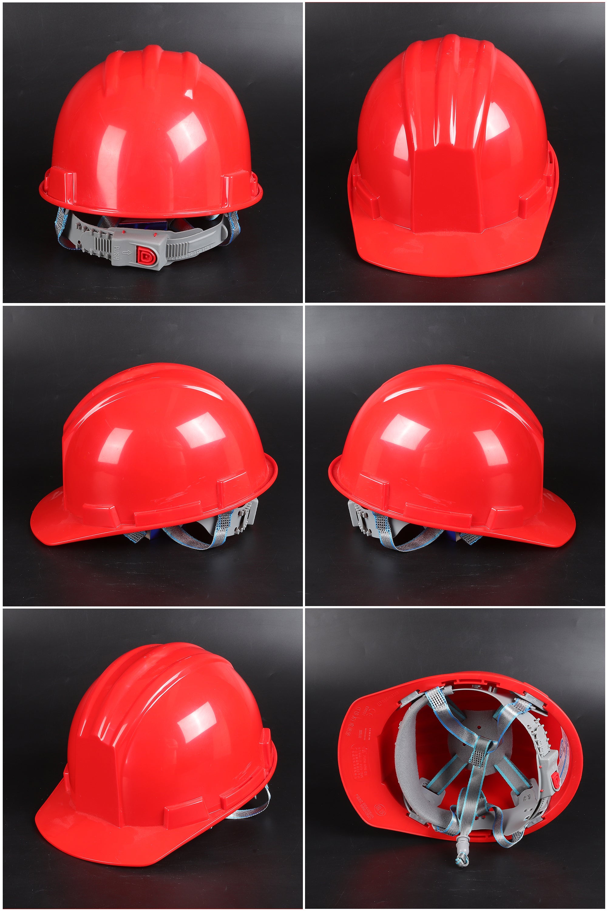 618 Button-Adjust Hard Hat - ABS Ribbed Cap-Style Safety Helmet