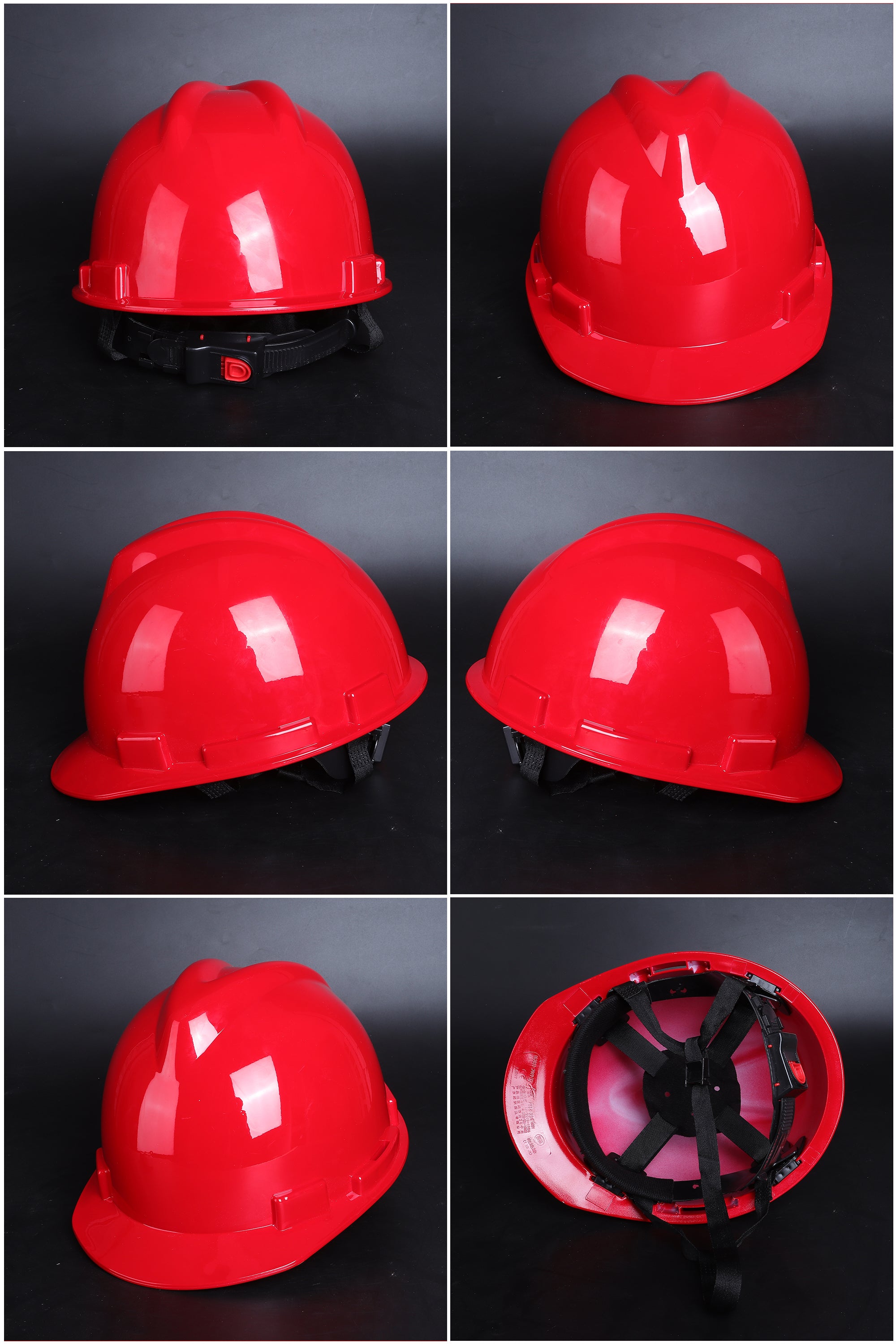 1602V Button-Adjust Hard Hat - V-Ridge PP/PE Safety Helmet