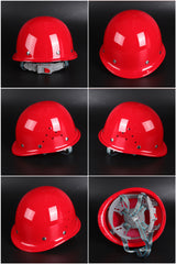 Steel-Rivet W Button-Adjust Hard Hat - Round-Crown PP/PE Helmet