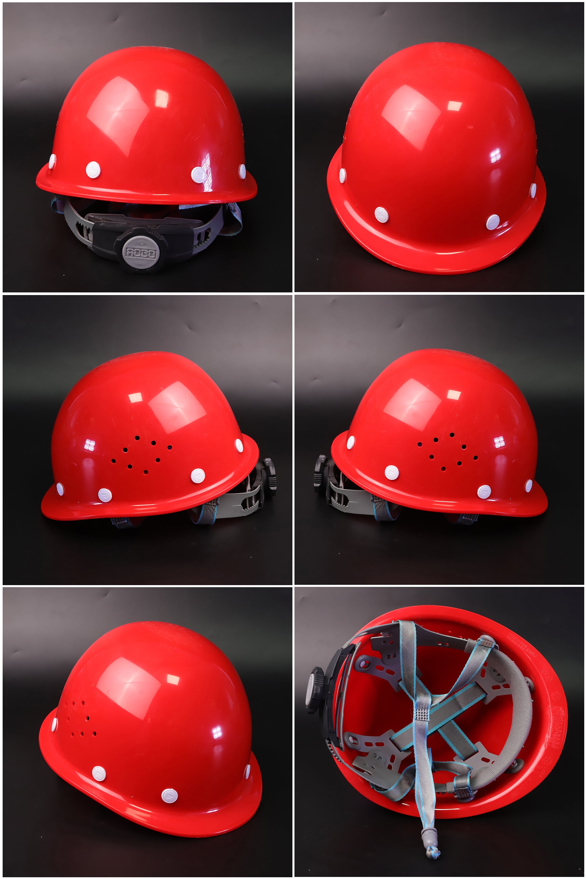 Q1 Button-Adjust Hard Hat - Round-Crown ABS Helmet