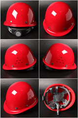 Steel-Rivet G Ratchet Hard Hat - Vented Round-Crown PP/PE Helmet