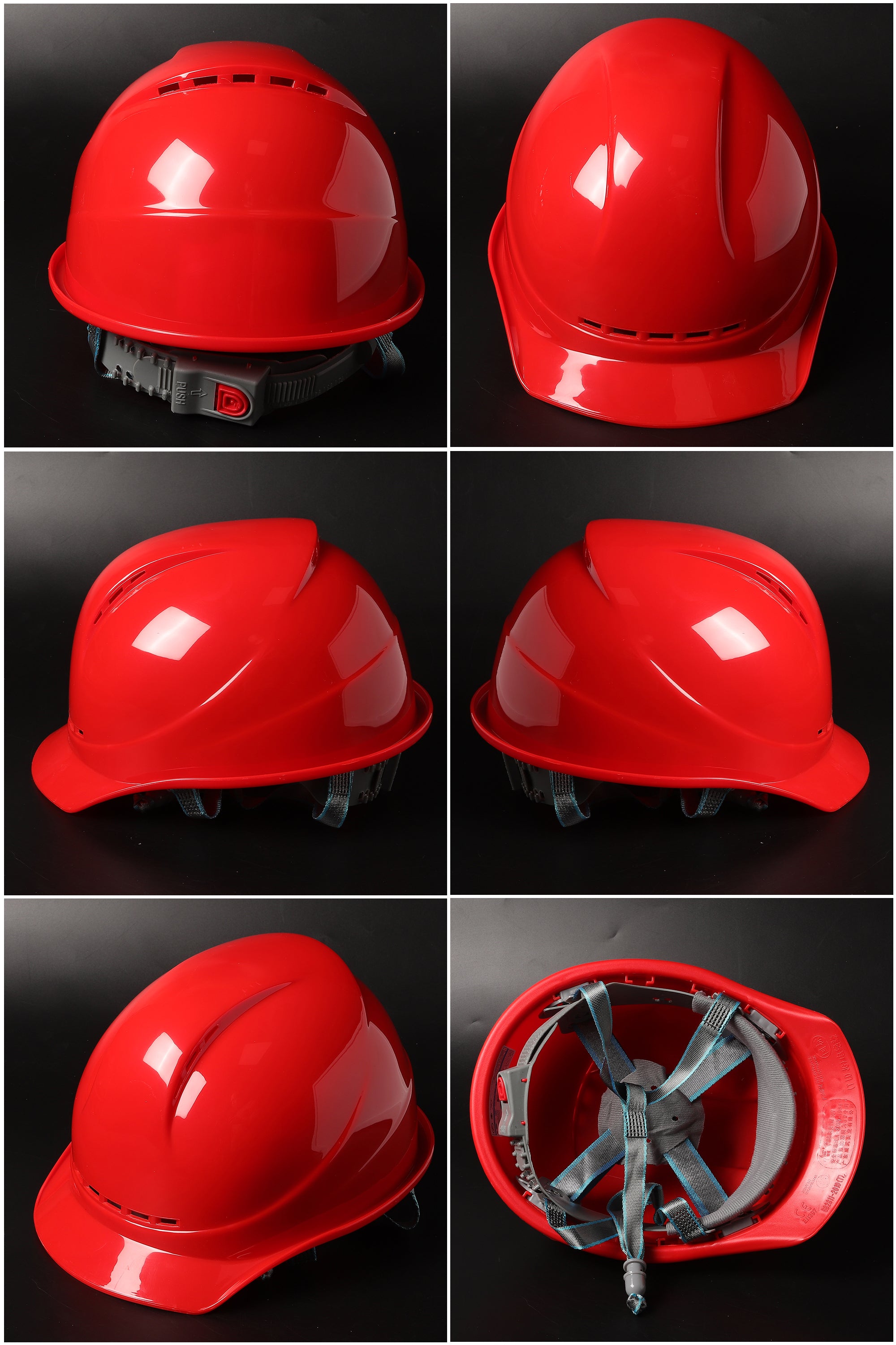 589 Button-Adjust Hard Hat - Vented ABS Safety Helmet