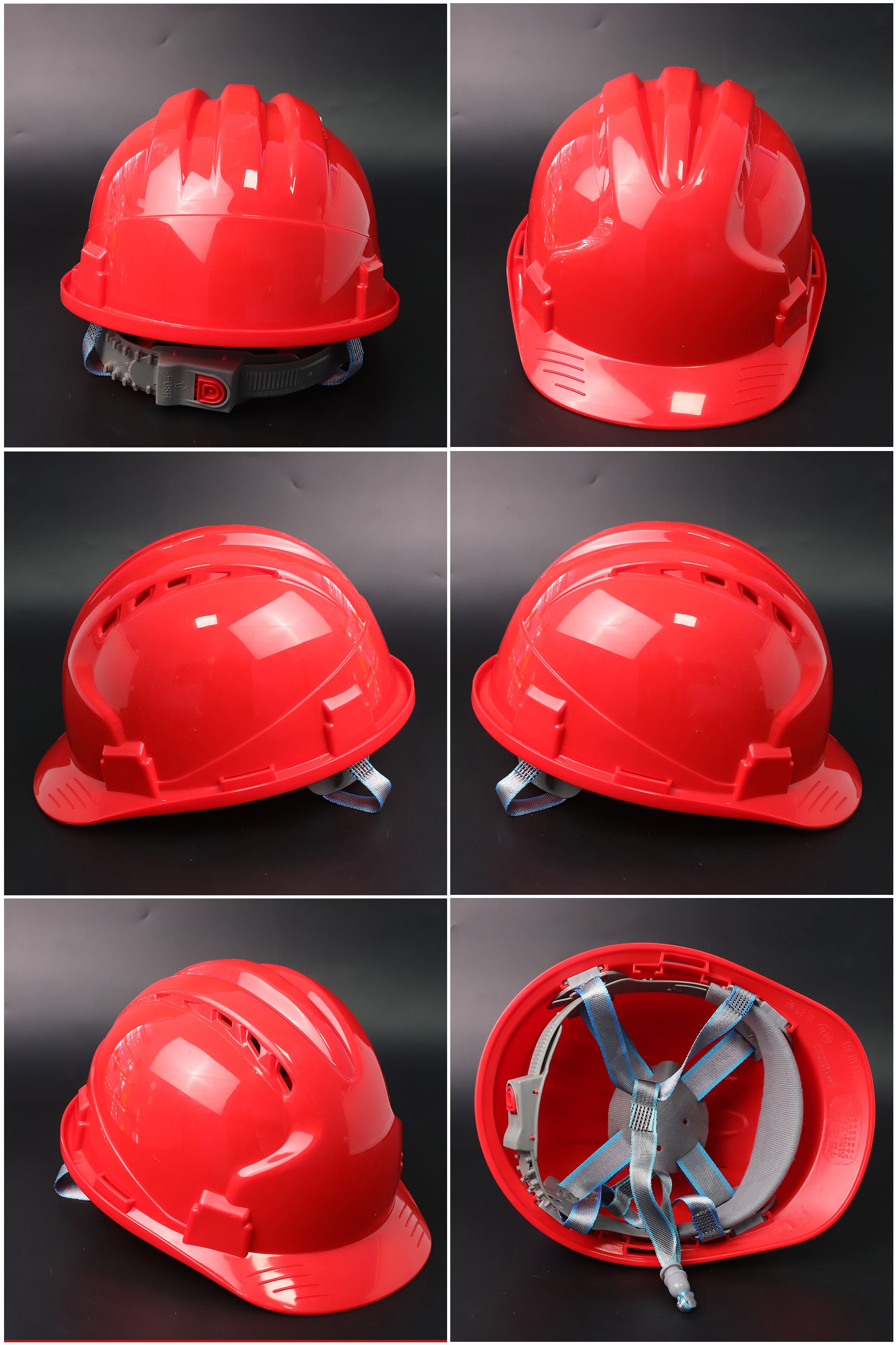 538-A Button-Adjust Hard Hat - Vented ABS Safety Helmet