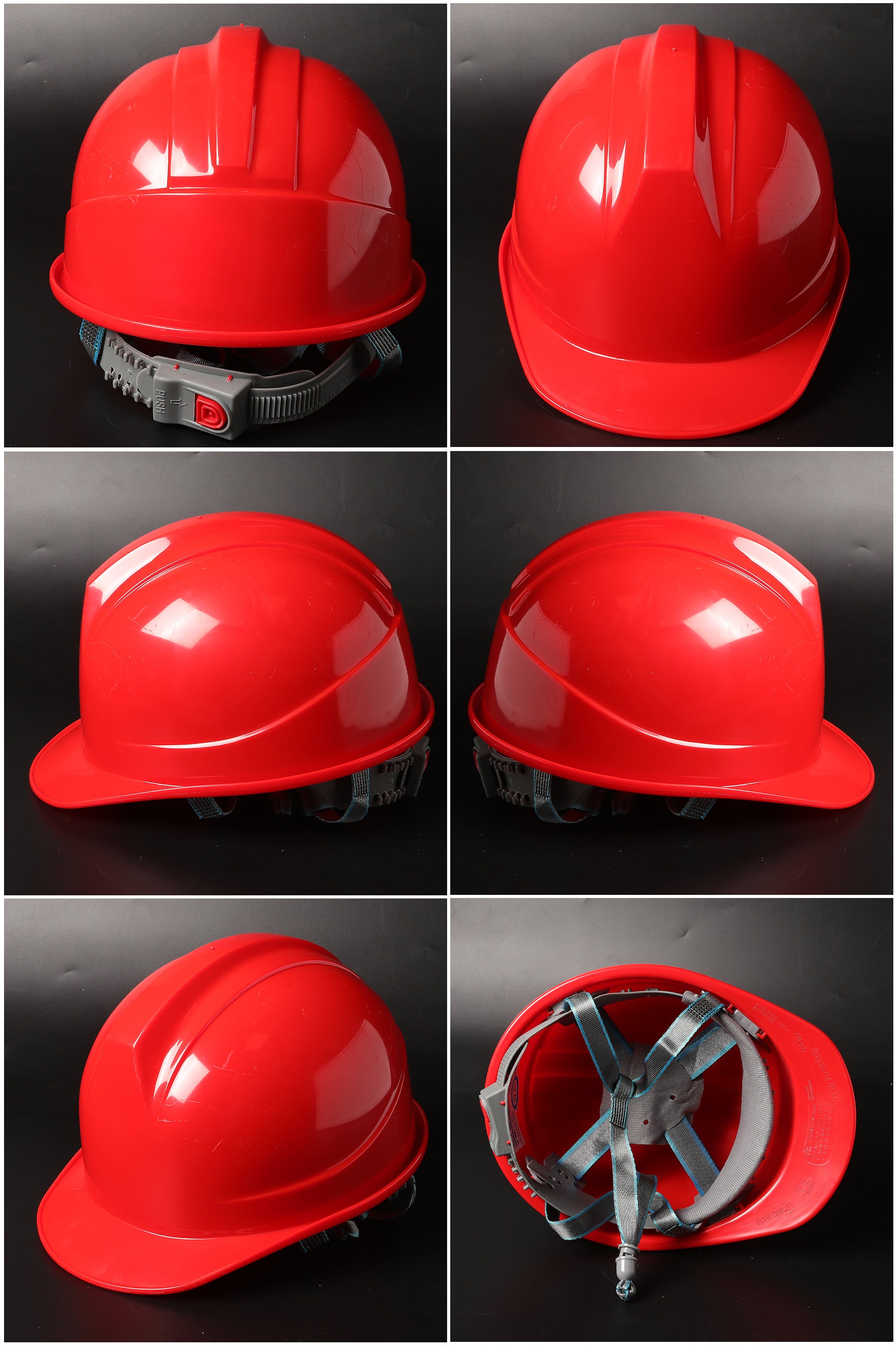 338ABS Button-Adjust Hard Hat - ABS Ribbed Cap-Style Safety Helmet