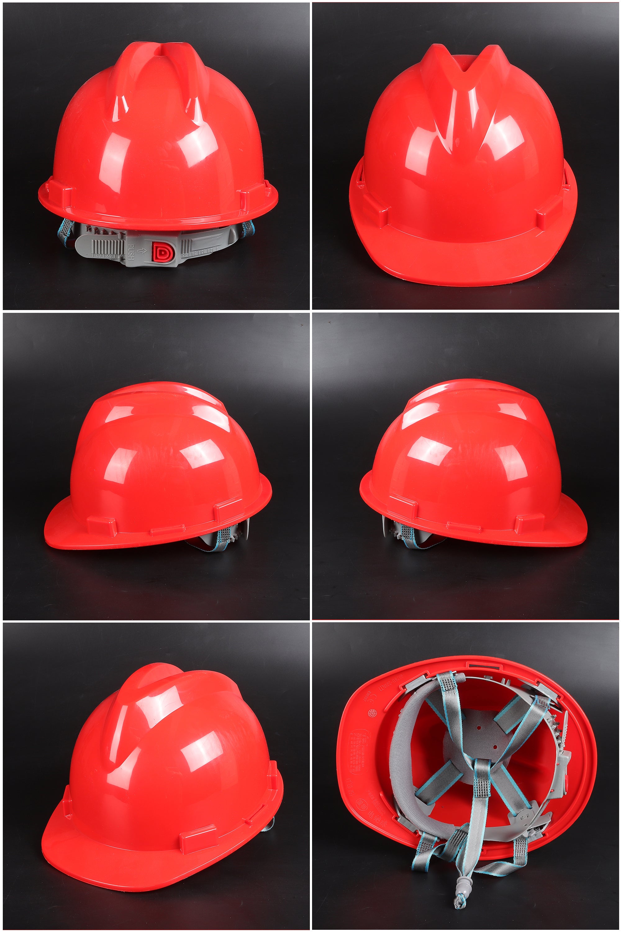 A4 Button-Adjust Hard Hat - ABS Ribbed Cap-Style Safety Helmet