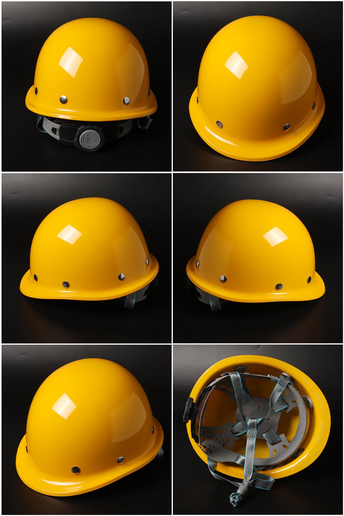 Steel-Rivet Ratchet Hard Hat - Round-Crown SMC Helmet