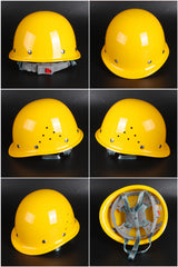 Steel-Rivet W Button-Adjust Hard Hat - Round-Crown PP/PE Helmet