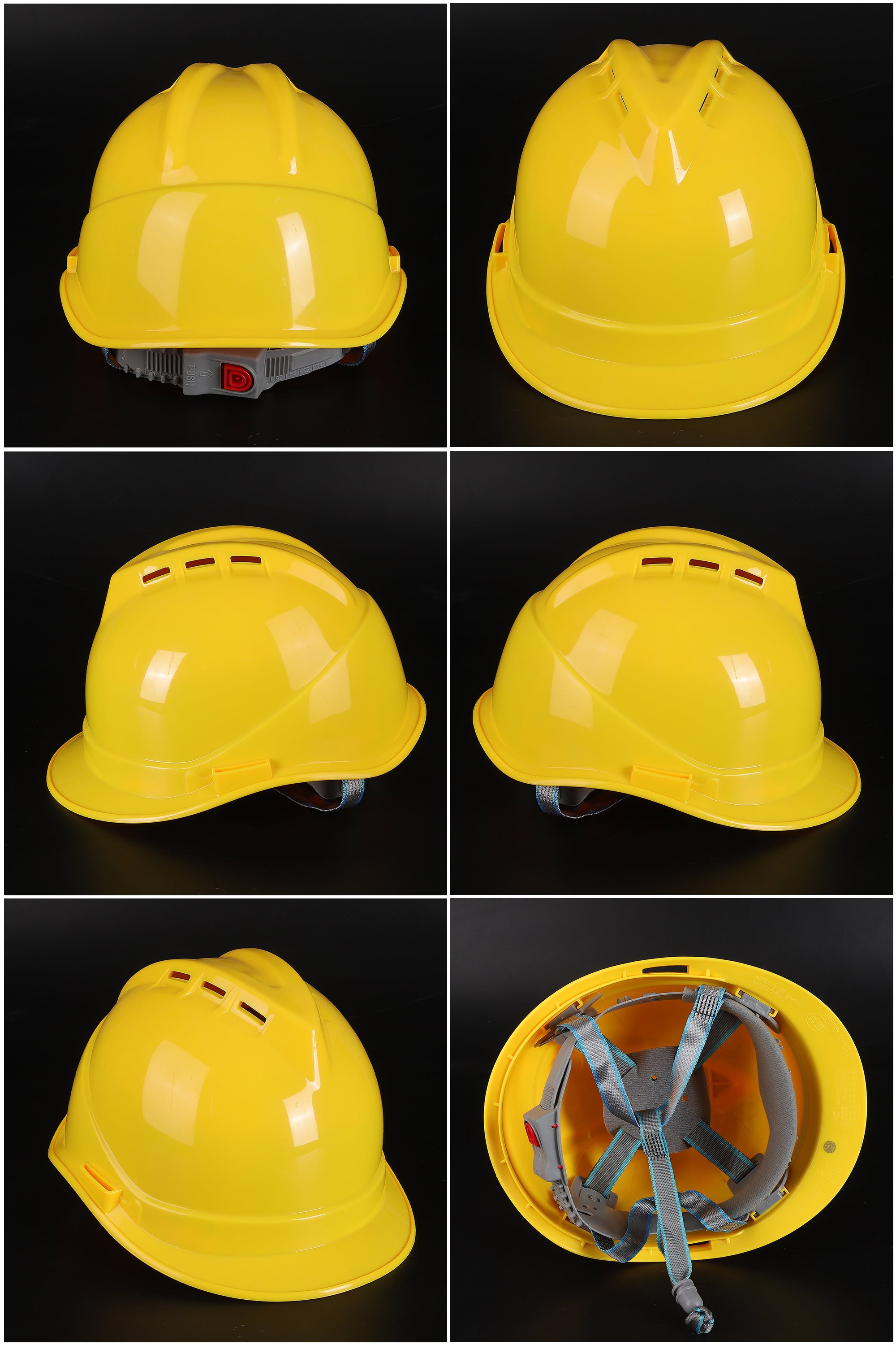 358ABS Button-Adjust Hard Hat - Vented ABS Safety Helmet