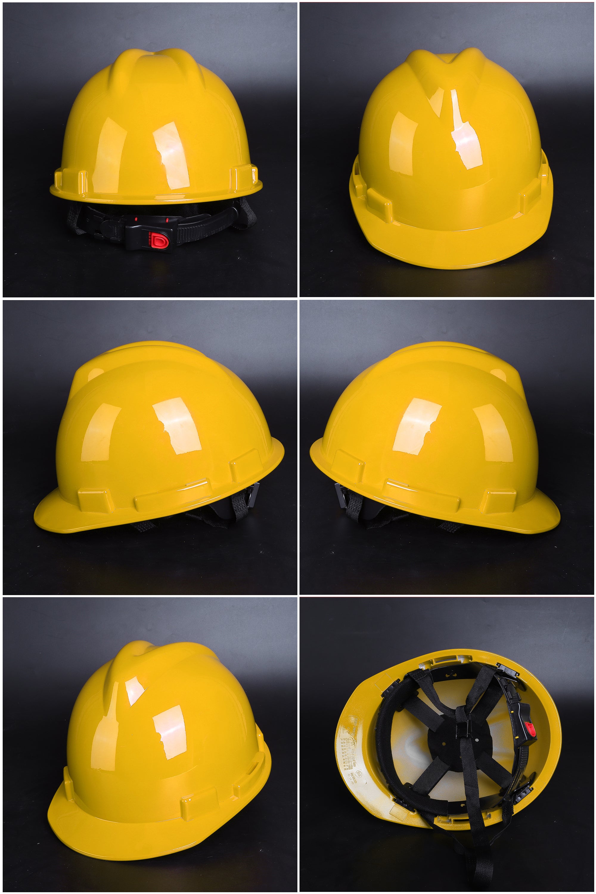 1602V Button-Adjust Hard Hat - V-Ridge PP/PE Safety Helmet