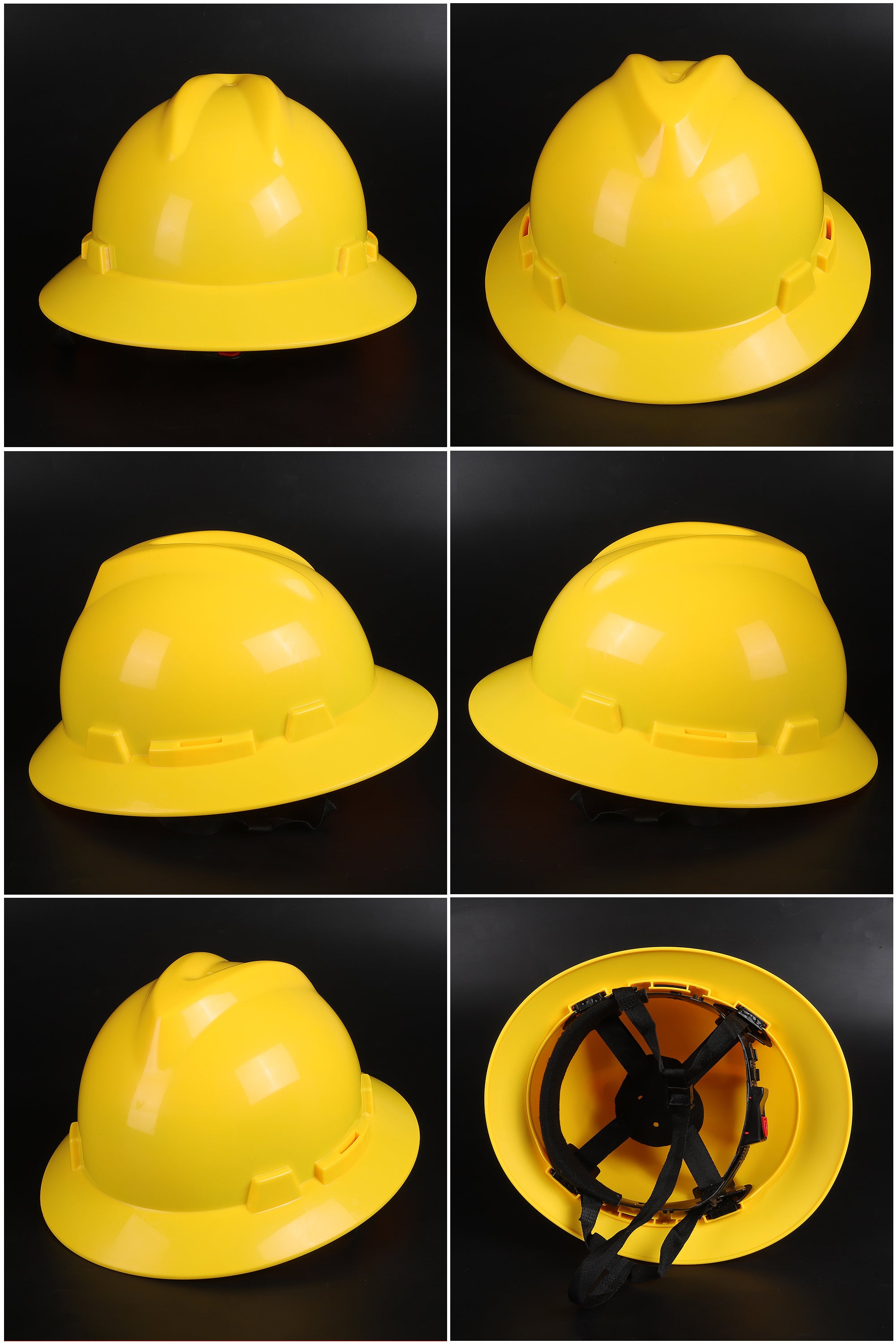 500PP Full-Brim Button-Adjust Hard Hat - PP/PE Safety Helmet