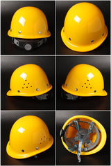 Steel-Rivet G Ratchet Hard Hat - Vented Round-Crown PP/PE Helmet