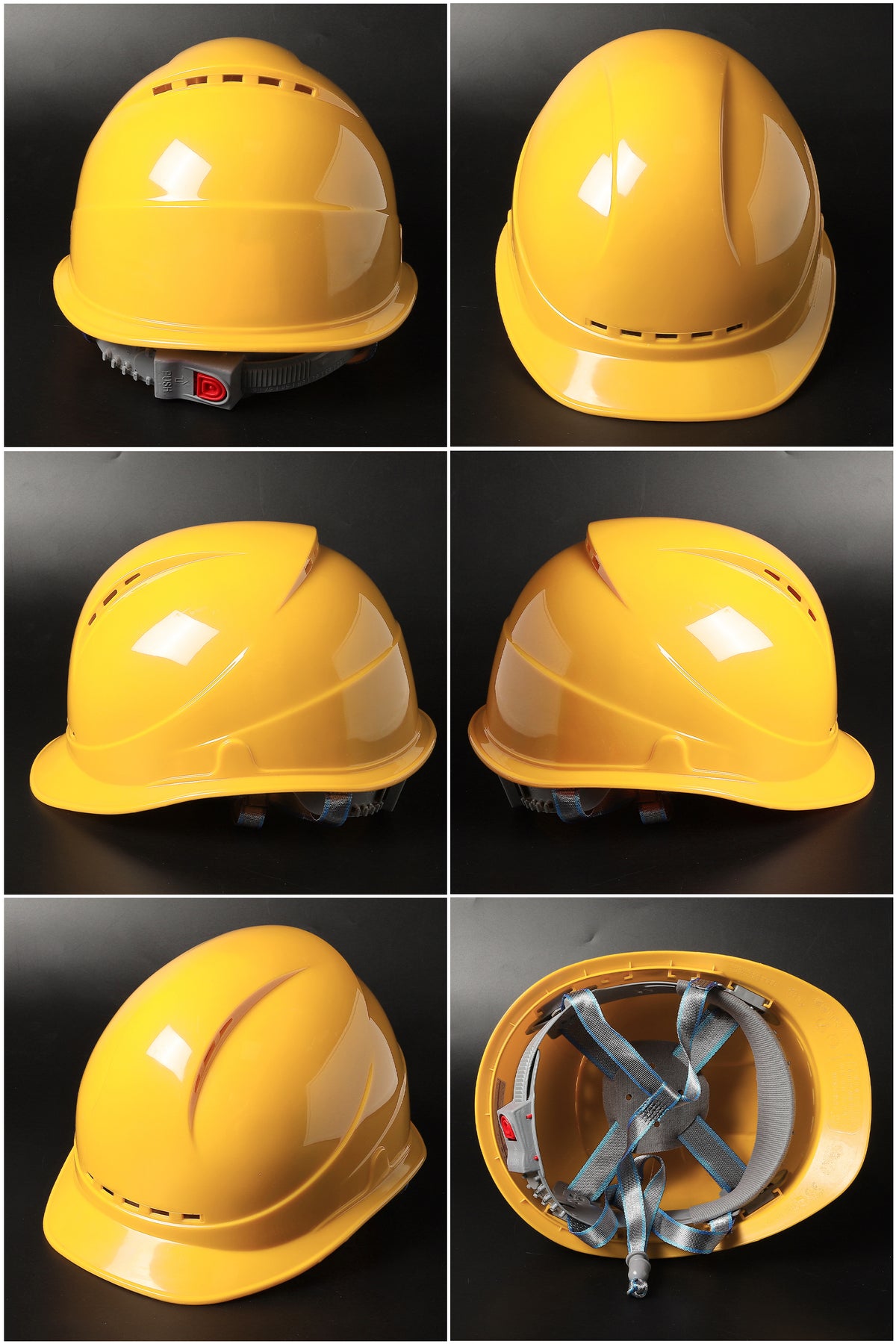 588 Button-Adjust Hard Hat - Vented ABS Safety Helmet