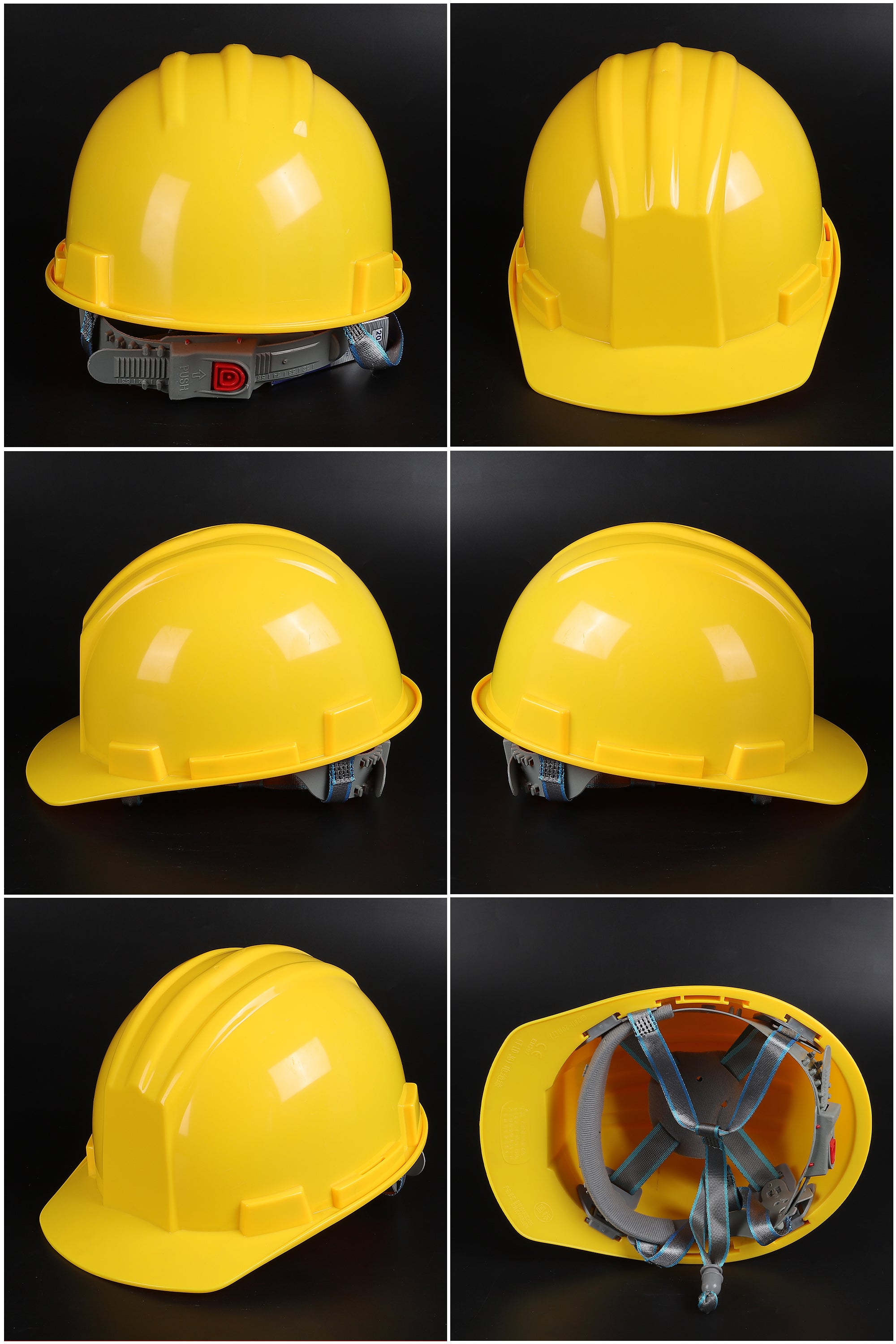 618 Button-Adjust Hard Hat - ABS Ribbed Cap-Style Safety Helmet