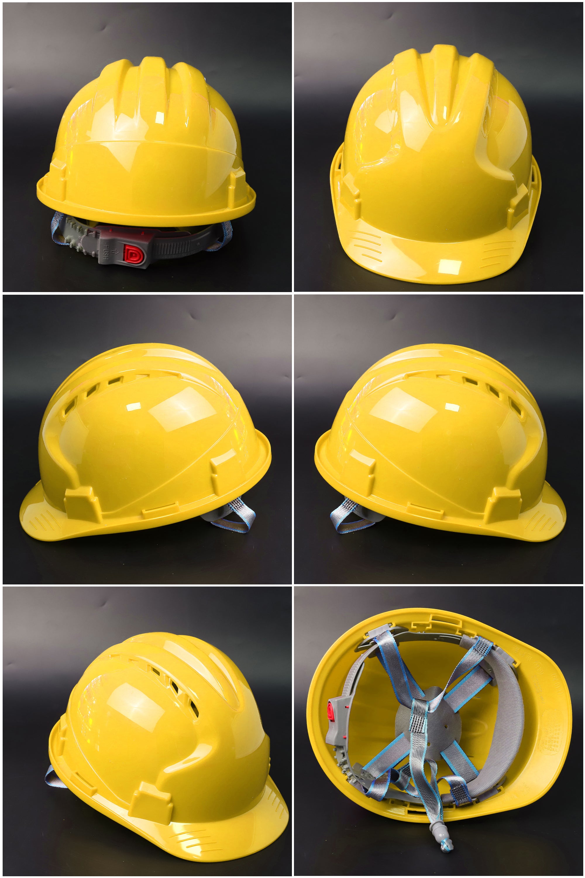 538-A Button-Adjust Hard Hat - Vented ABS Safety Helmet