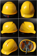 589 Button-Adjust Hard Hat - Vented ABS Safety Helmet