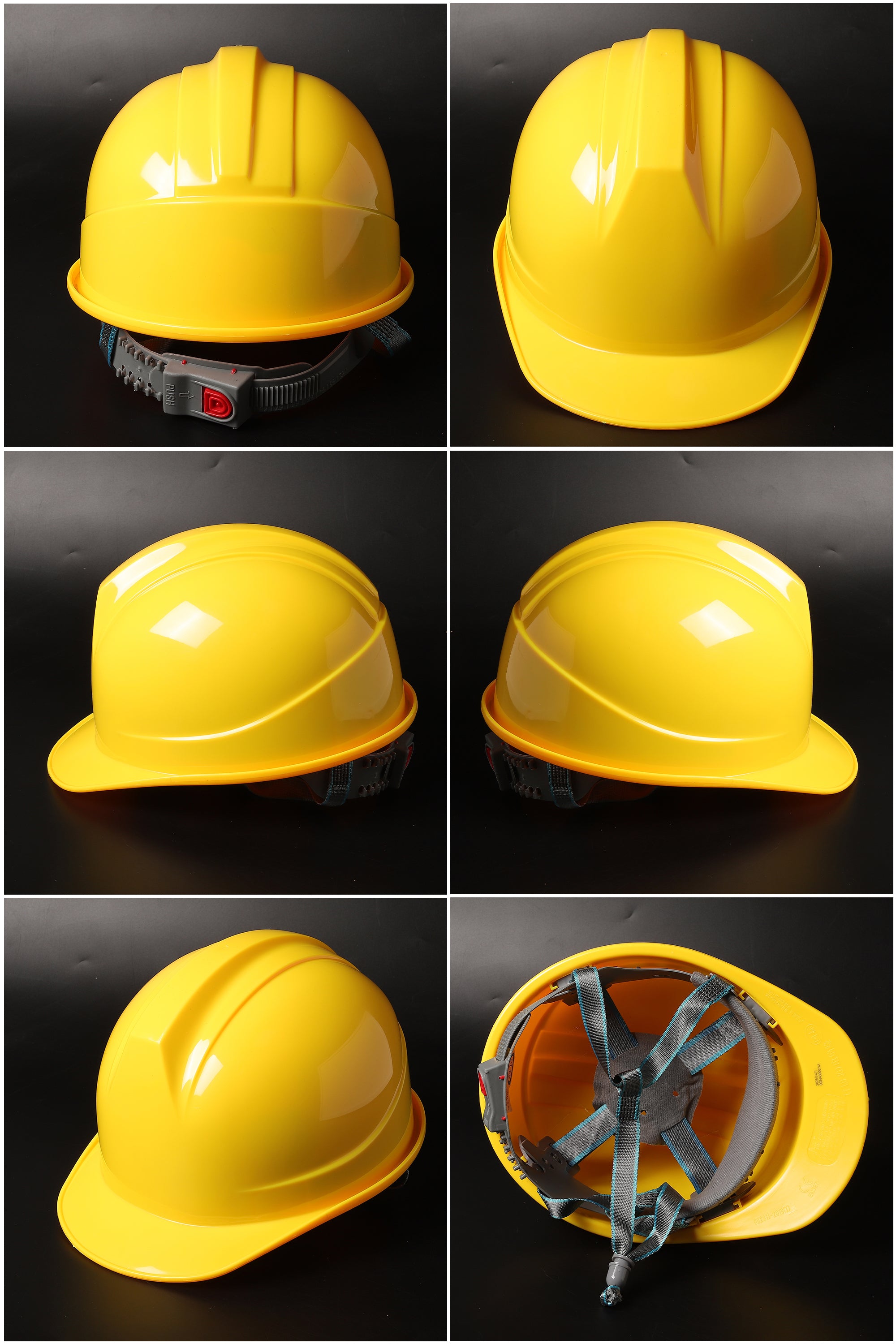 338ABS Button-Adjust Hard Hat - ABS Ribbed Cap-Style Safety Helmet
