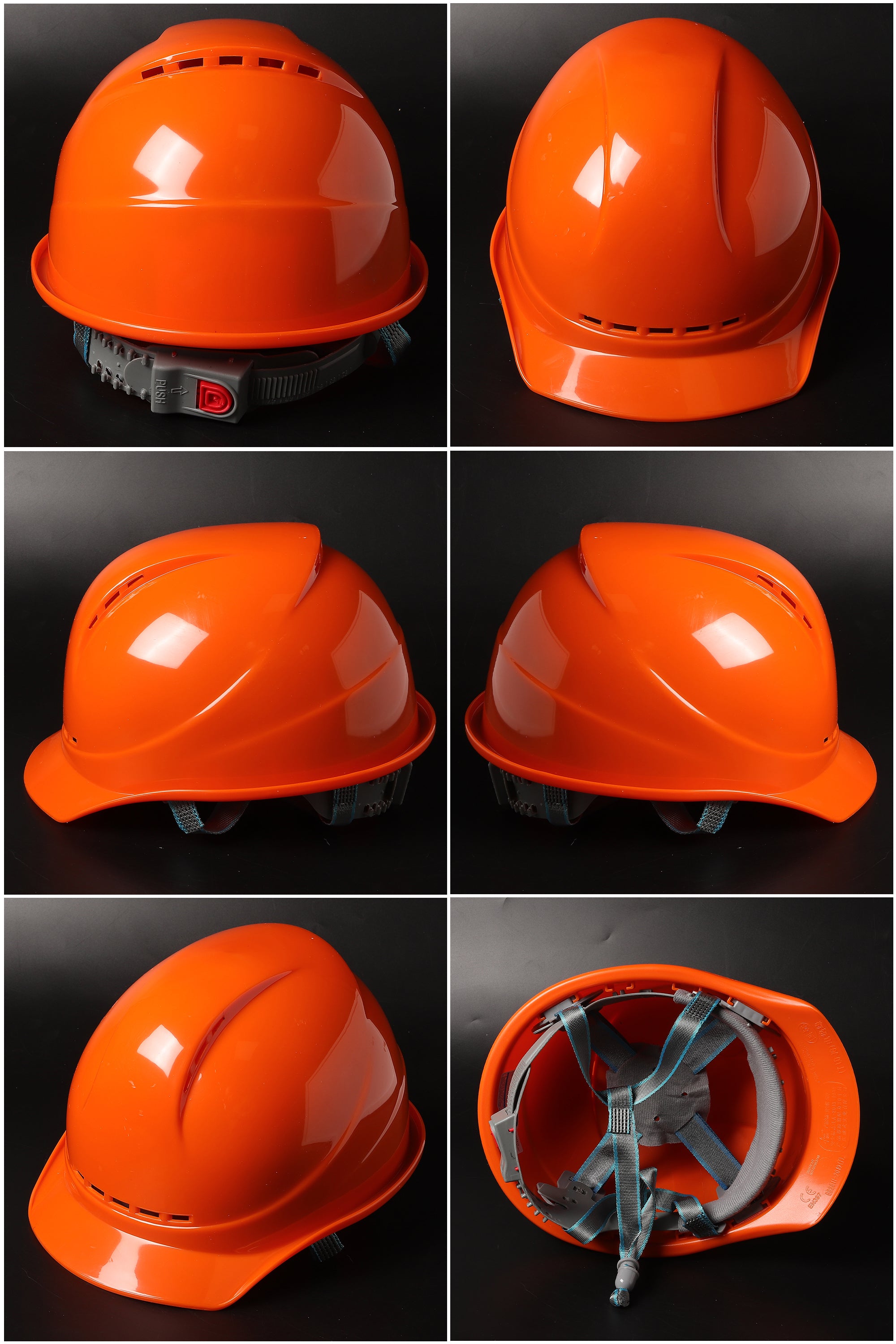 589 Button-Adjust Hard Hat - Vented ABS Safety Helmet