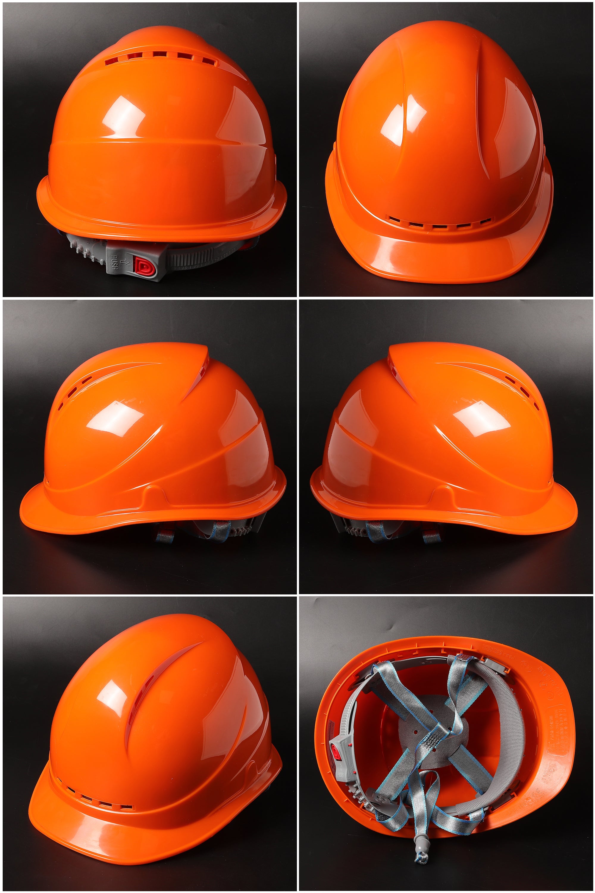 588 Button-Adjust Hard Hat - Vented ABS Safety Helmet