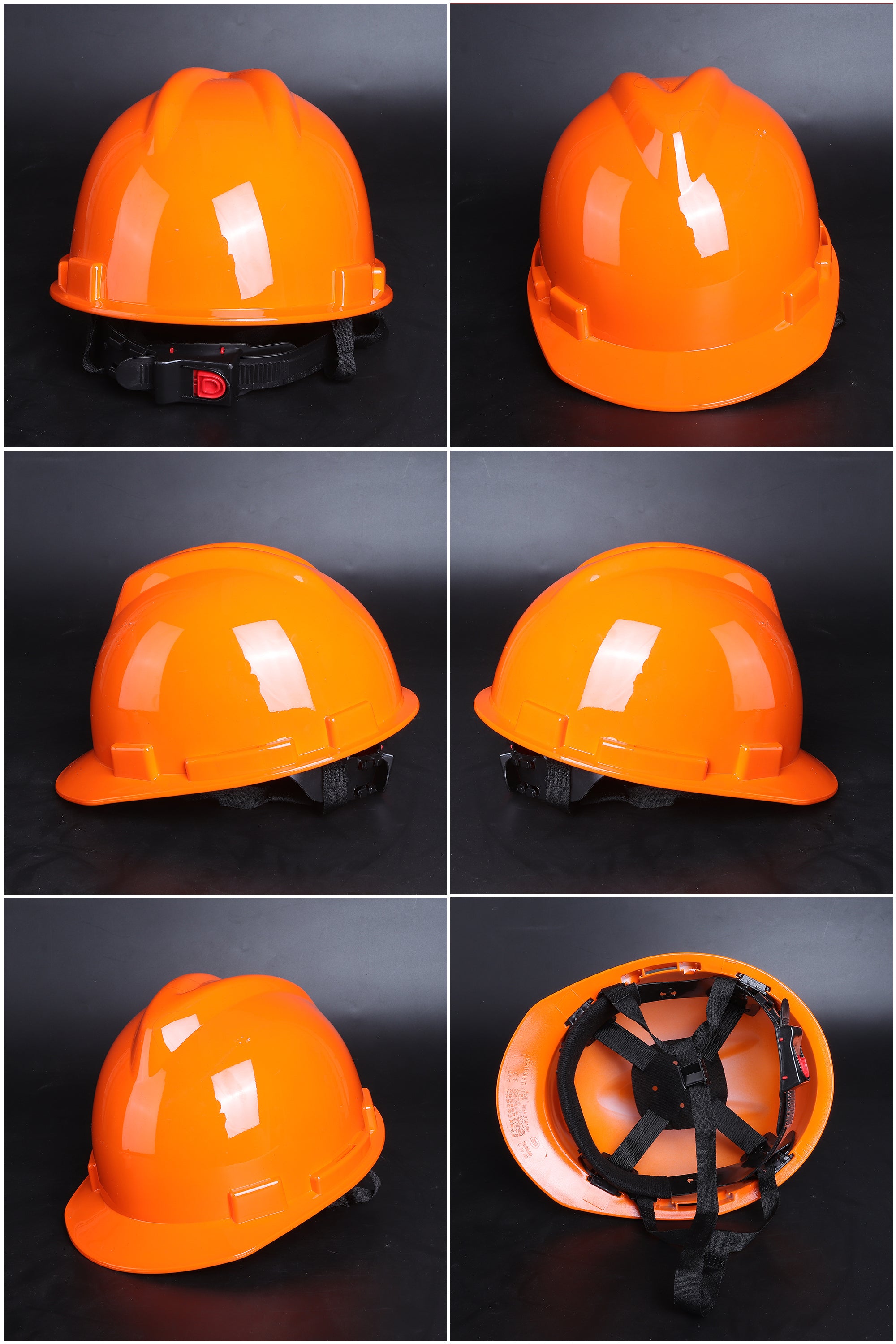 1602V Button-Adjust Hard Hat - V-Ridge PP/PE Safety Helmet
