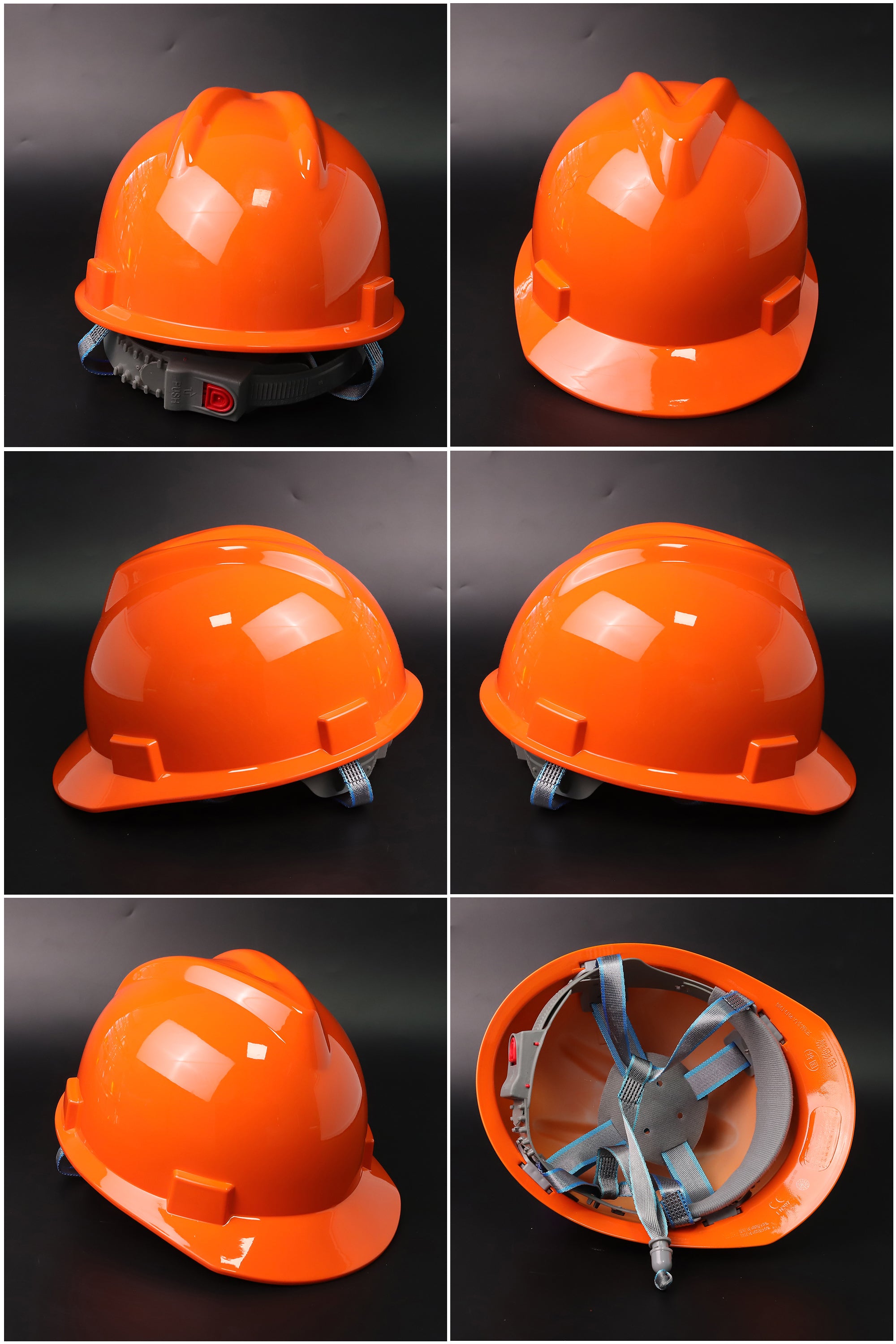 1601V Button-Adjust Hard Hat - V-Ridge SMC Safety Helmet