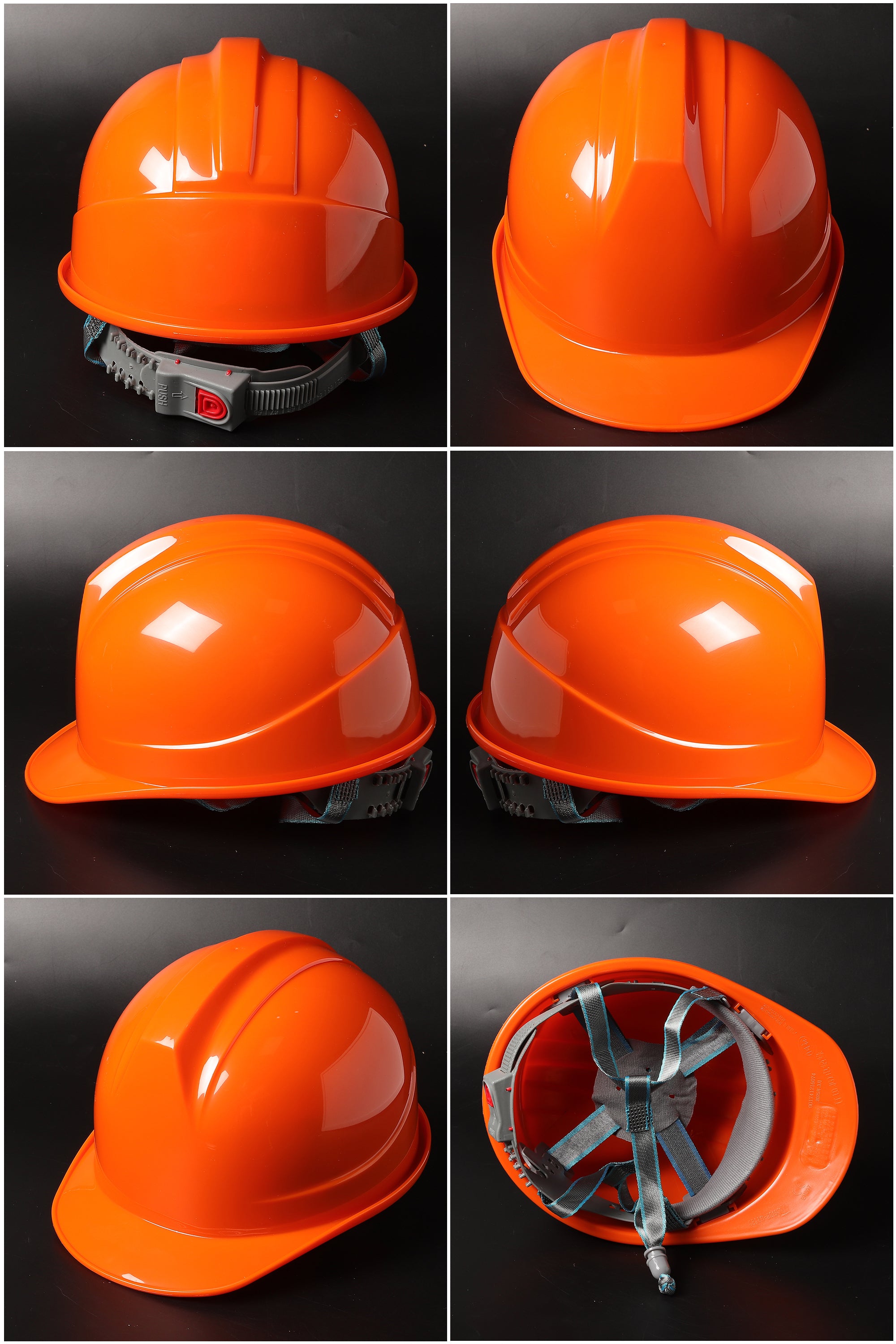 338ABS Button-Adjust Hard Hat - ABS Ribbed Cap-Style Safety Helmet