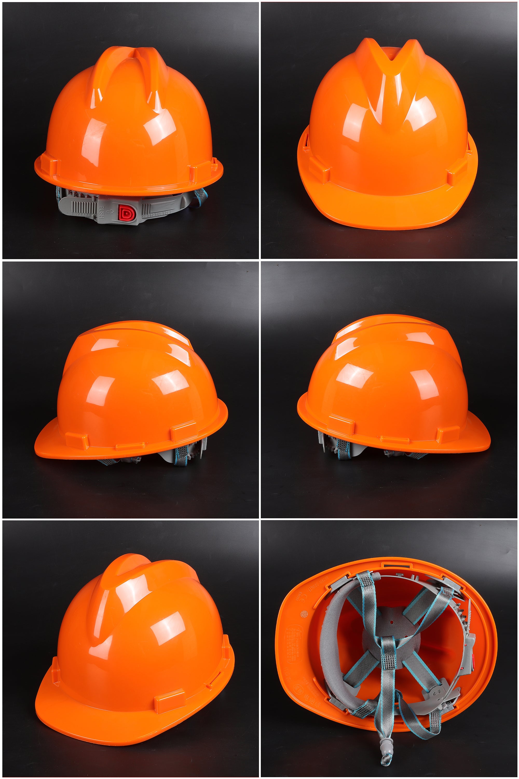 A4 Button-Adjust Hard Hat - ABS Ribbed Cap-Style Safety Helmet