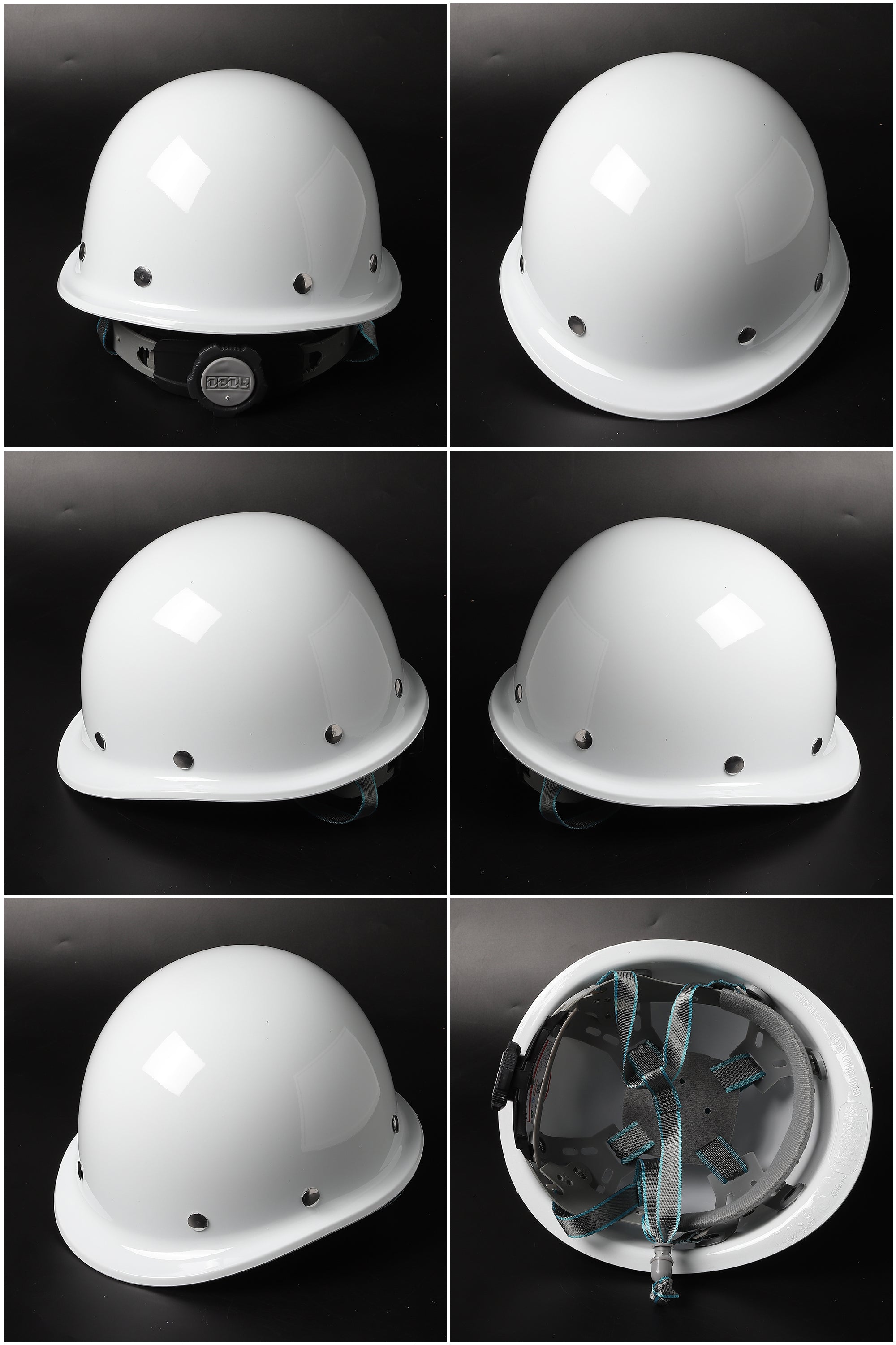 Steel-Rivet Ratchet Hard Hat - Round-Crown SMC Helmet