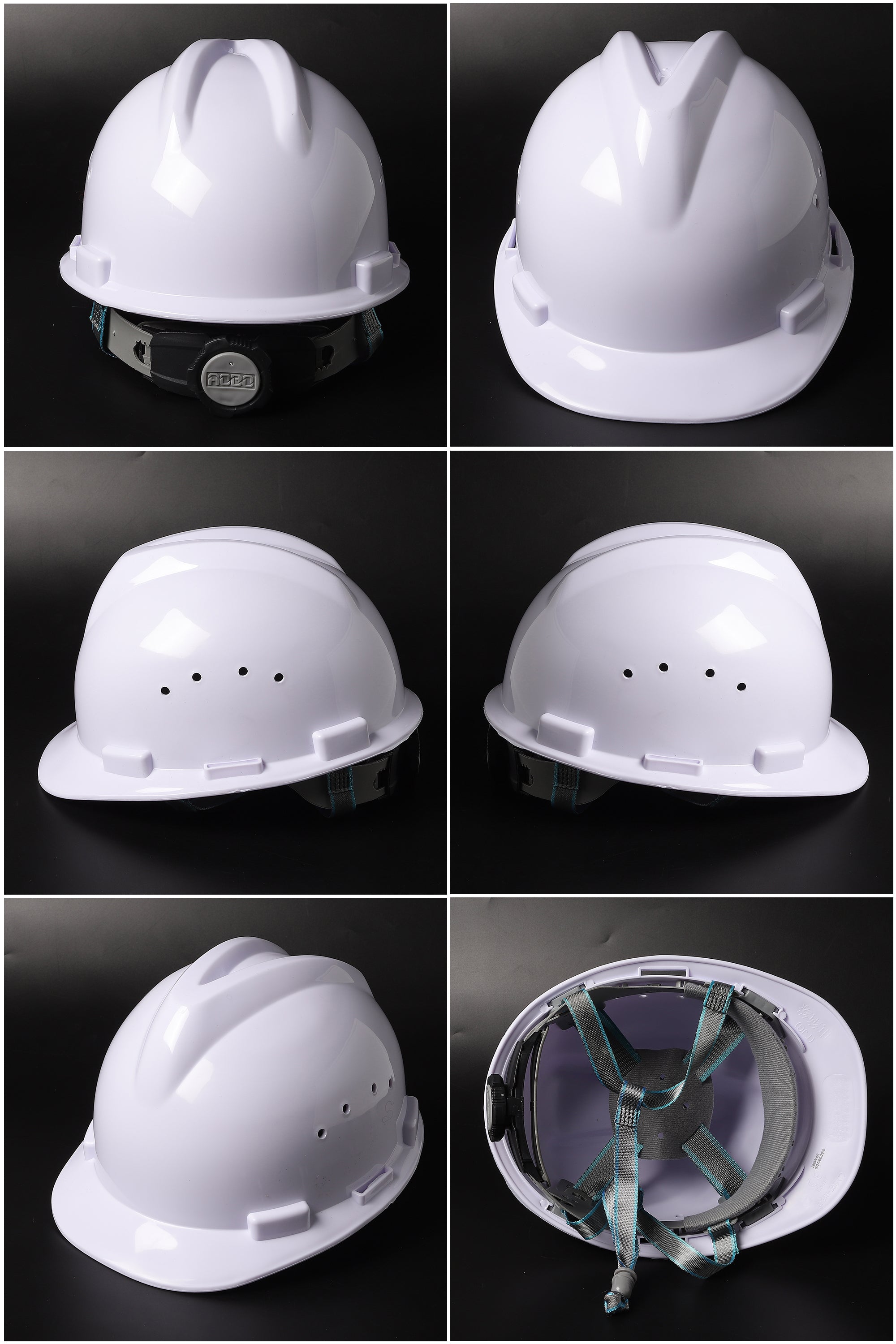 New V216 Ratchet Hard Hat - V-Ridge PP/PE Safety Helmet