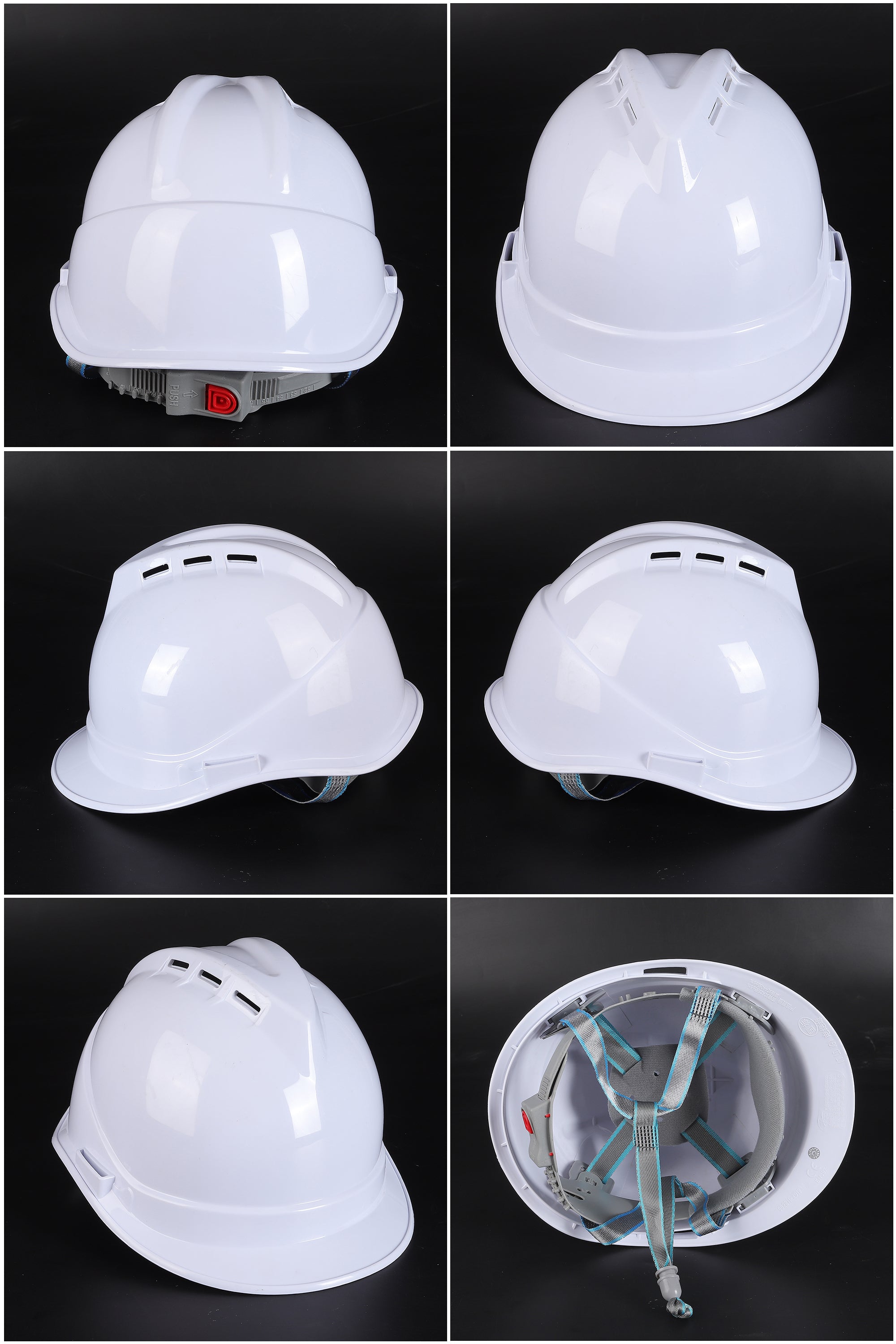 358ABS Button-Adjust Hard Hat - Vented ABS Safety Helmet
