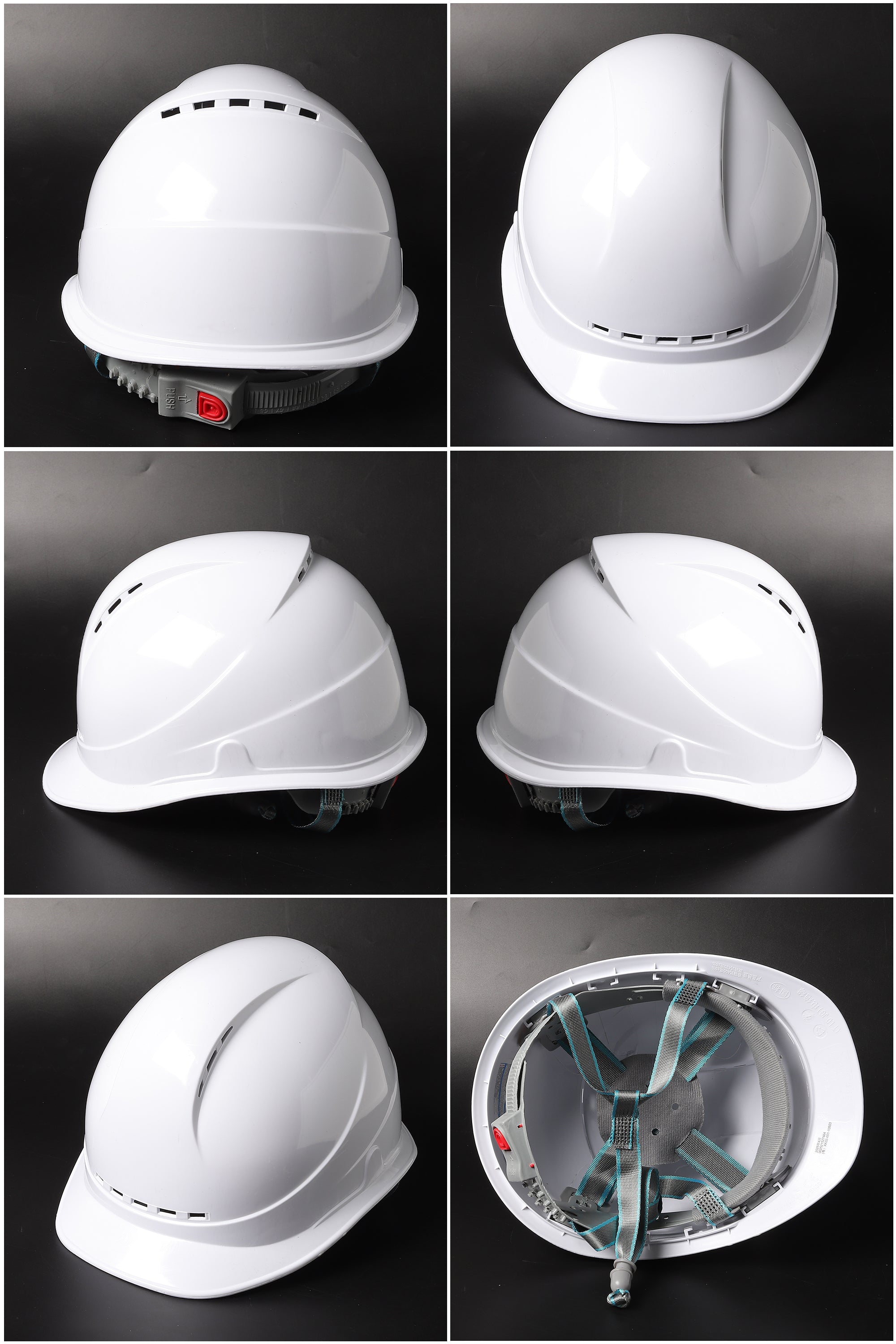 588 Button-Adjust Hard Hat - Vented ABS Safety Helmet