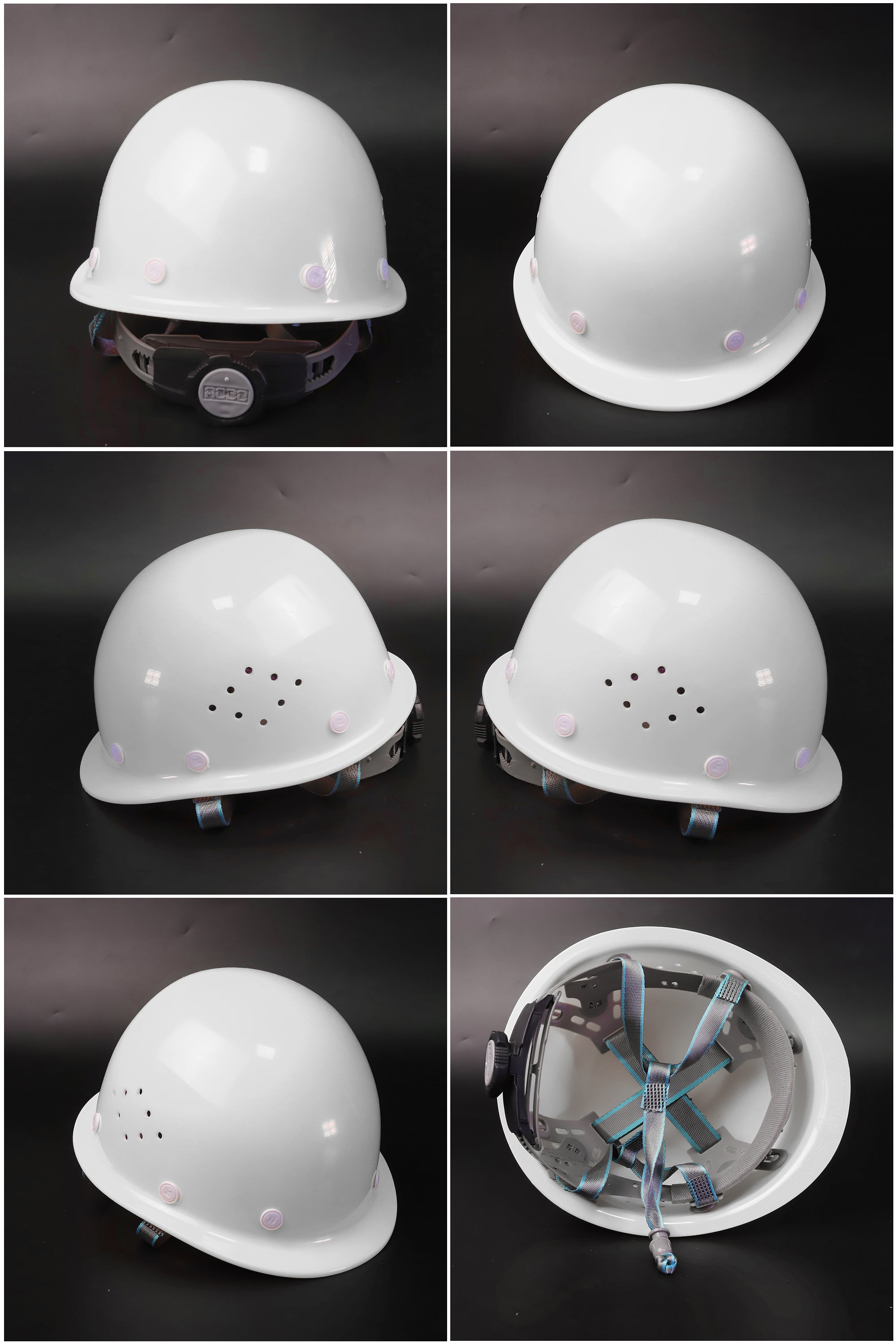 Q1 Button-Adjust Hard Hat - Round-Crown ABS Helmet