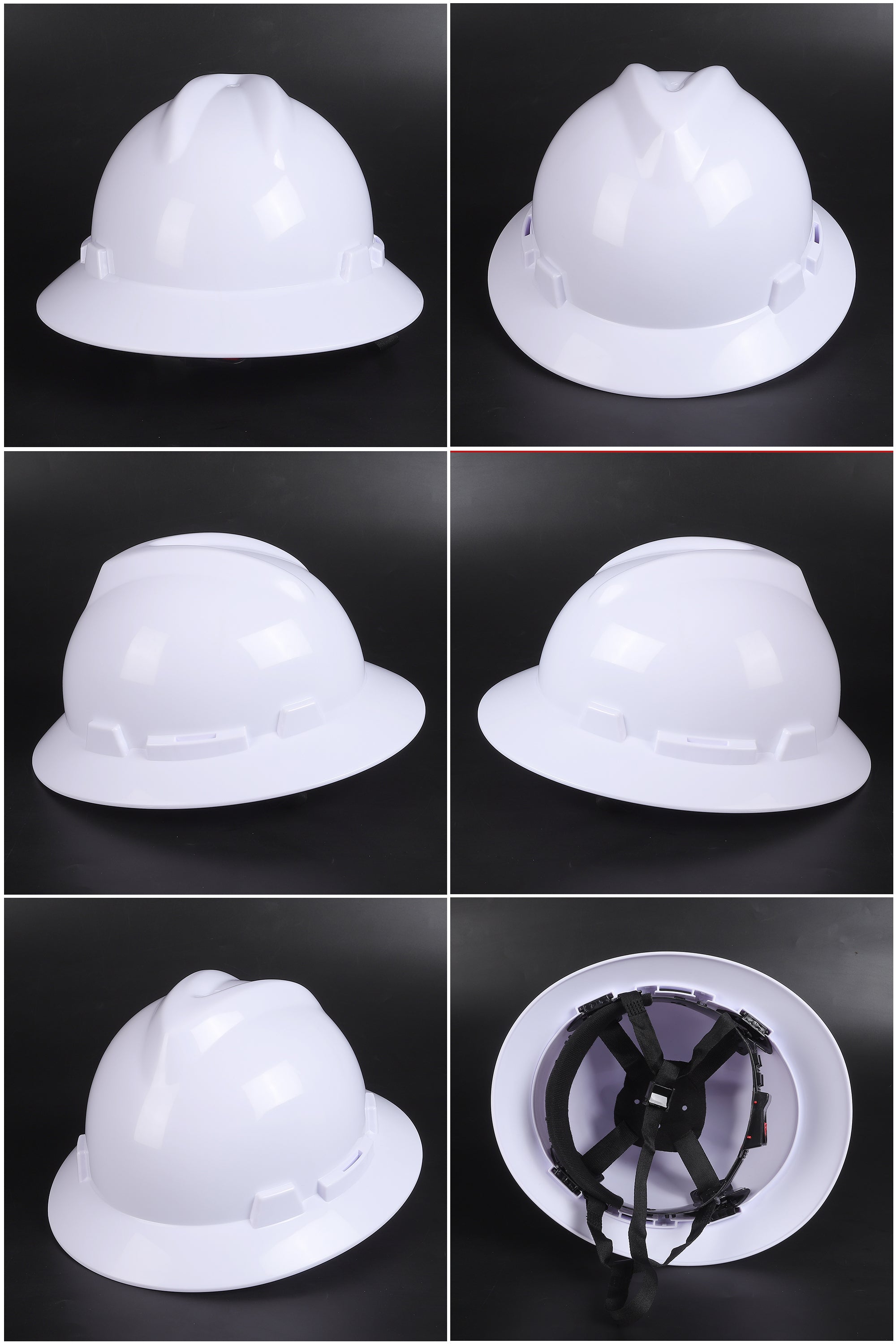 500PP Full-Brim Button-Adjust Hard Hat - PP/PE Safety Helmet