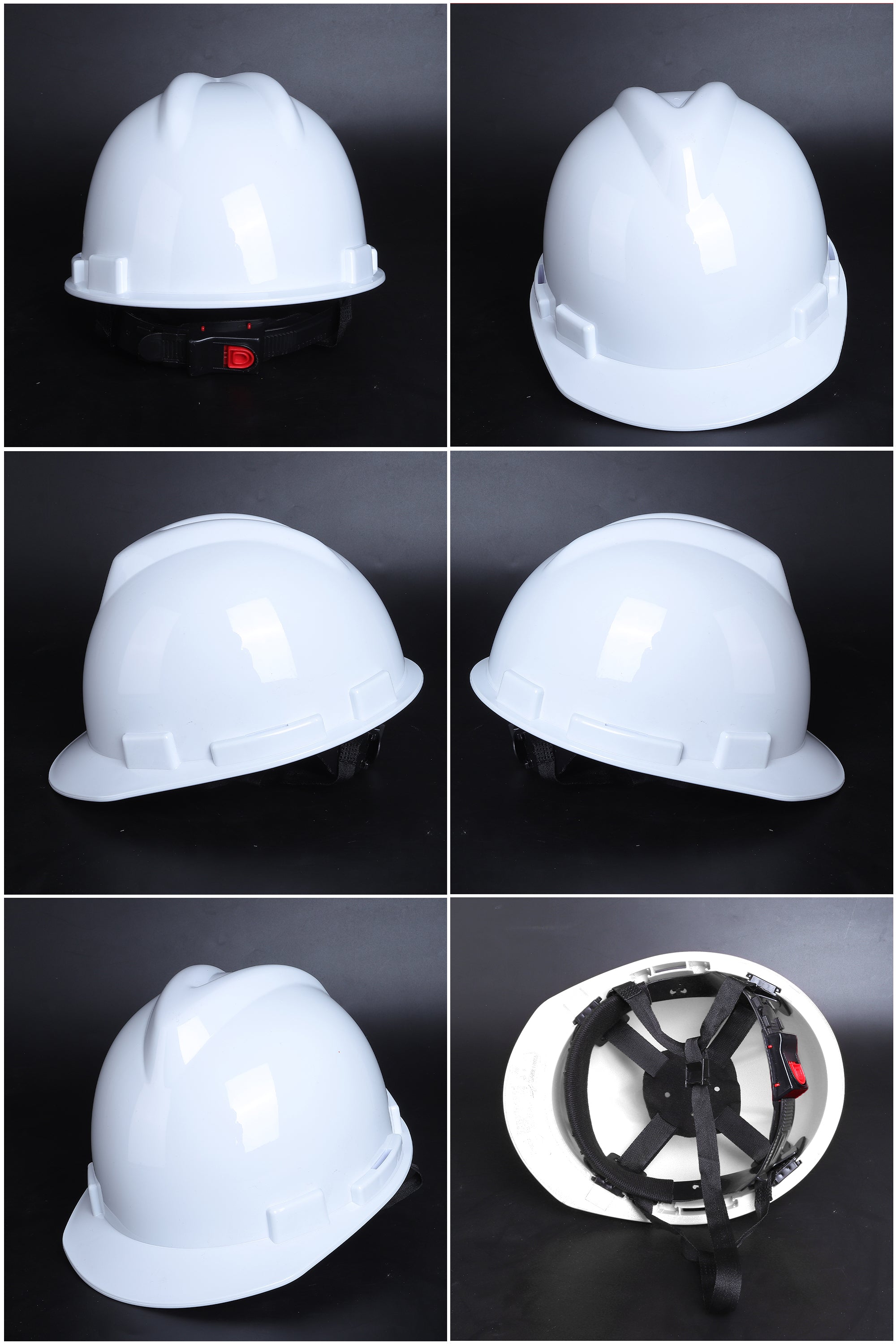1602V Button-Adjust Hard Hat - V-Ridge PP/PE Safety Helmet