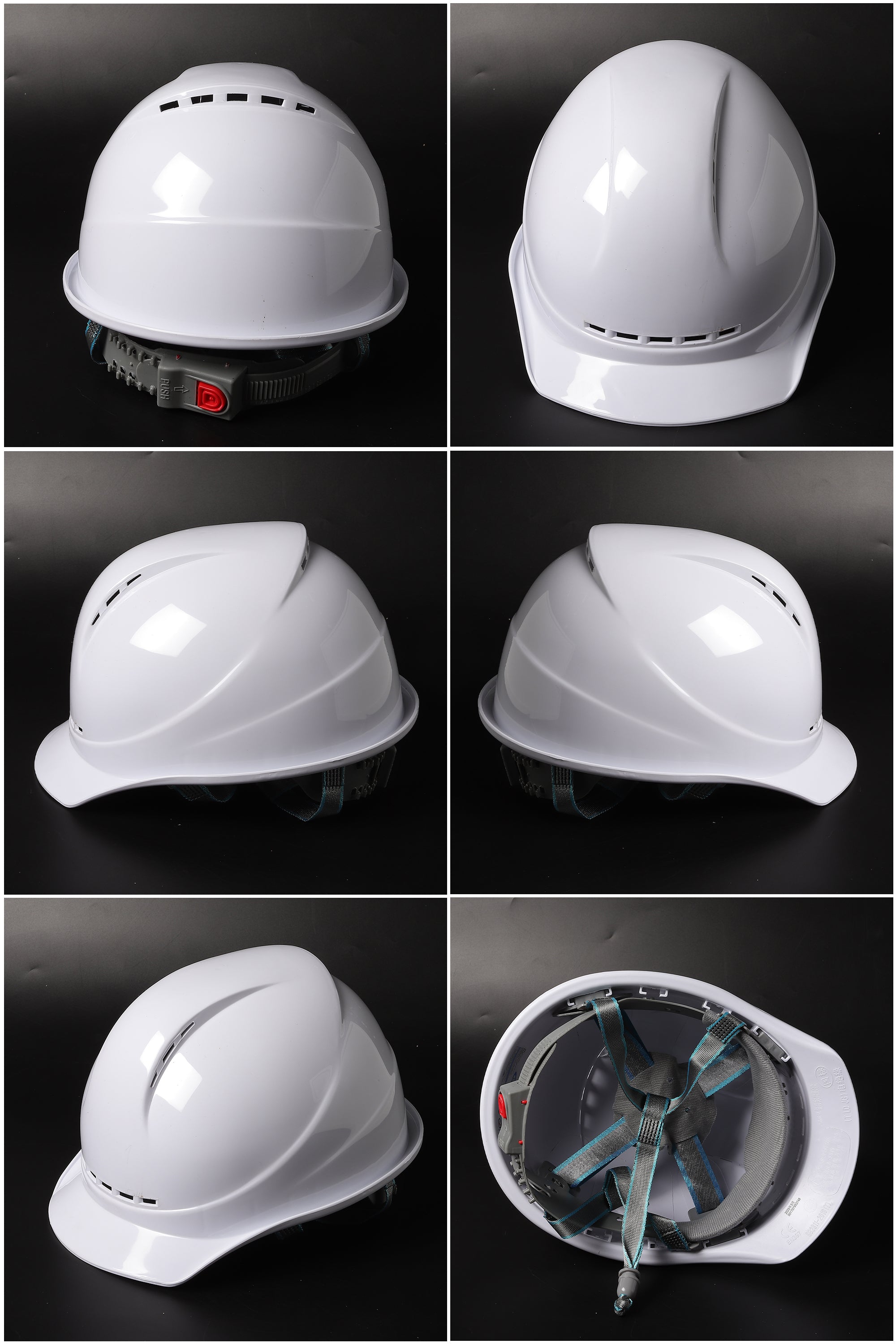 589 Button-Adjust Hard Hat - Vented ABS Safety Helmet