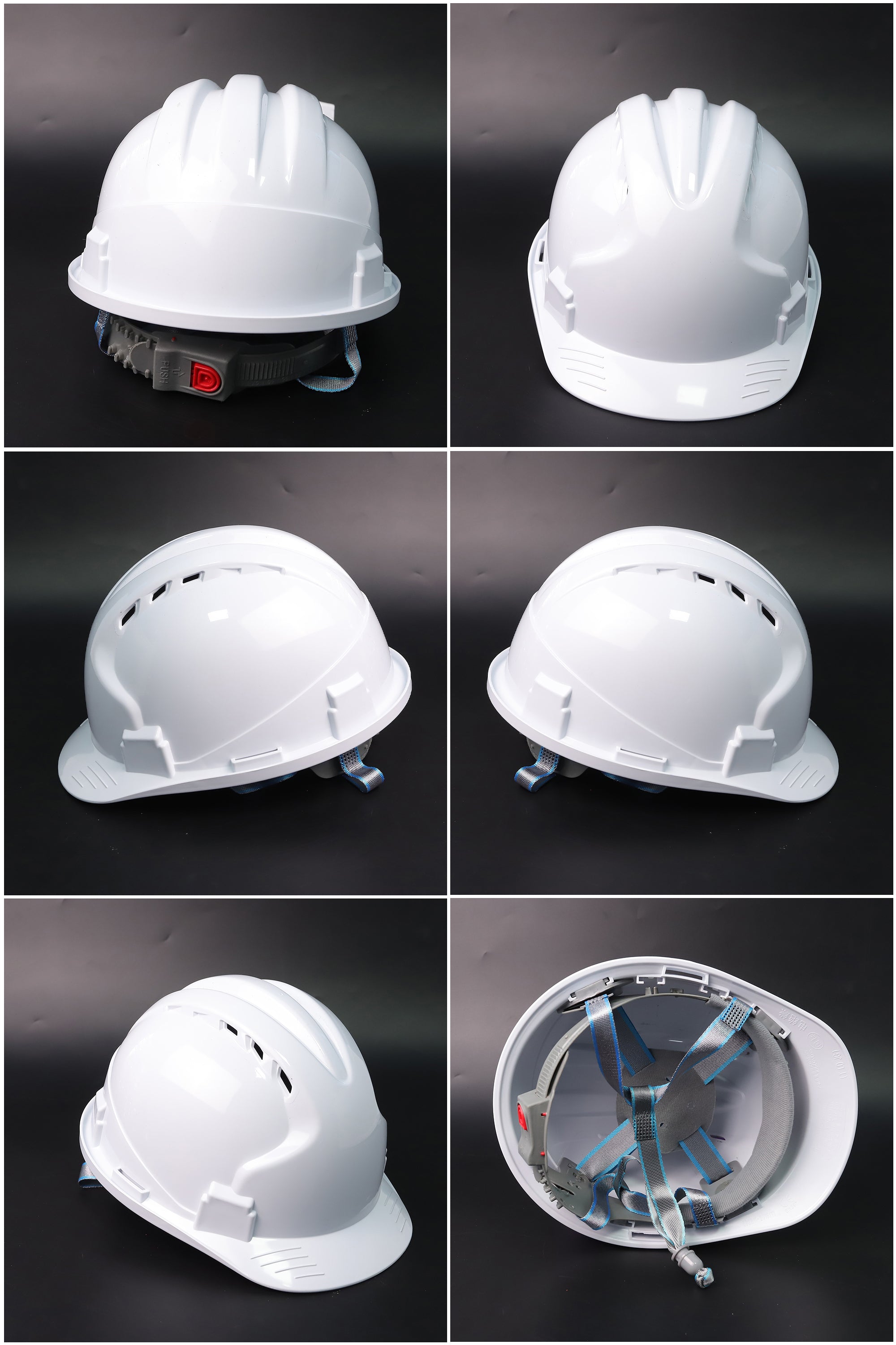 538-A Button-Adjust Hard Hat - Vented ABS Safety Helmet